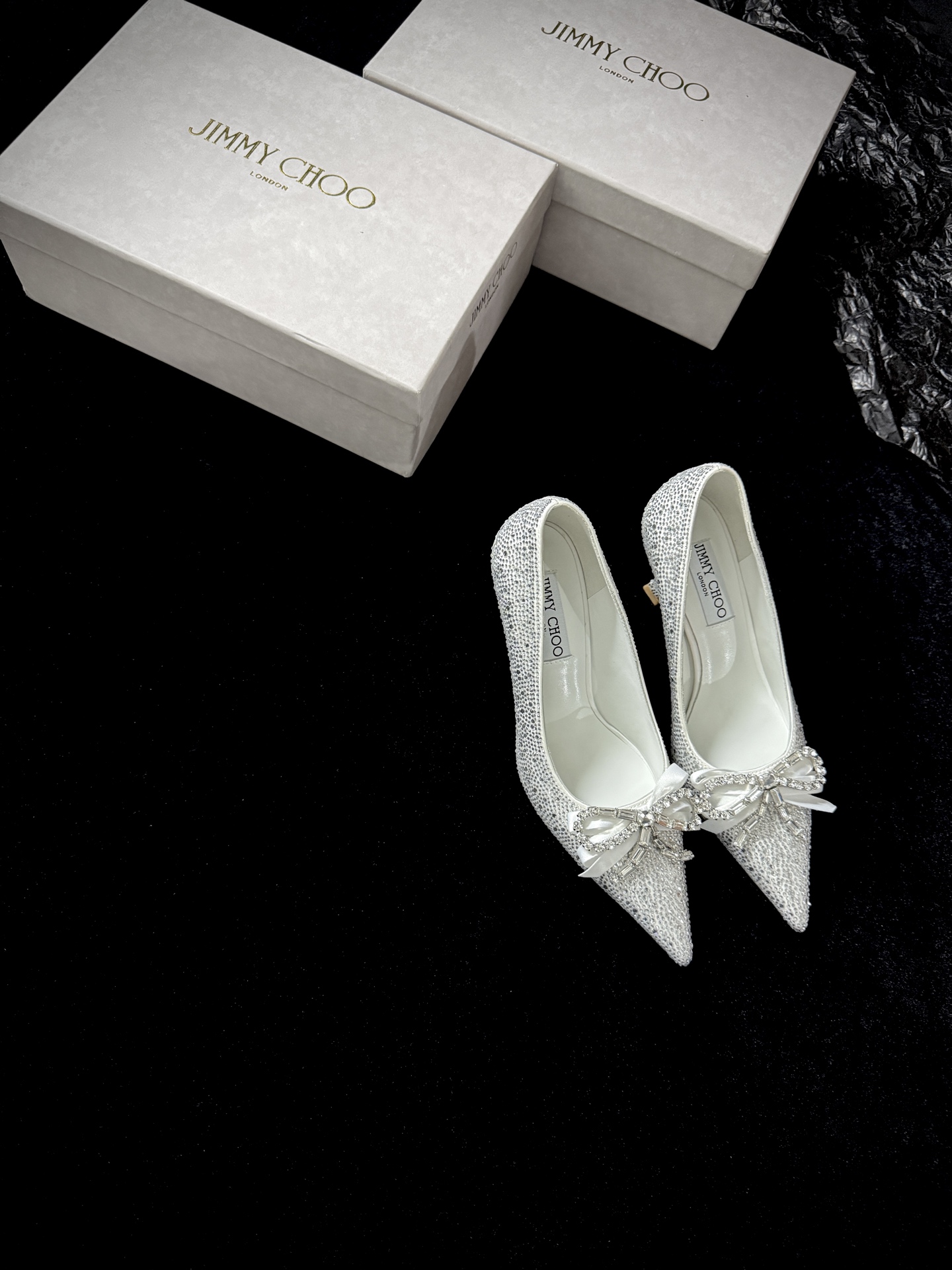 Jimmy Choo Pointed toe rhinestone shoes