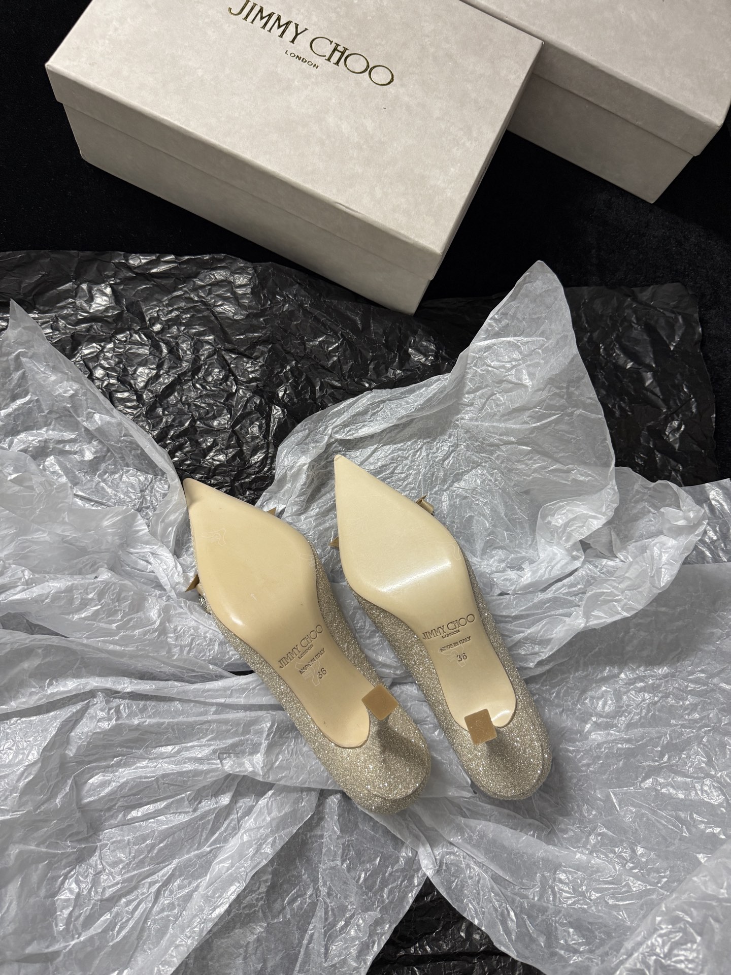 Jimmy Choo Pointed toe rhinestone shoes