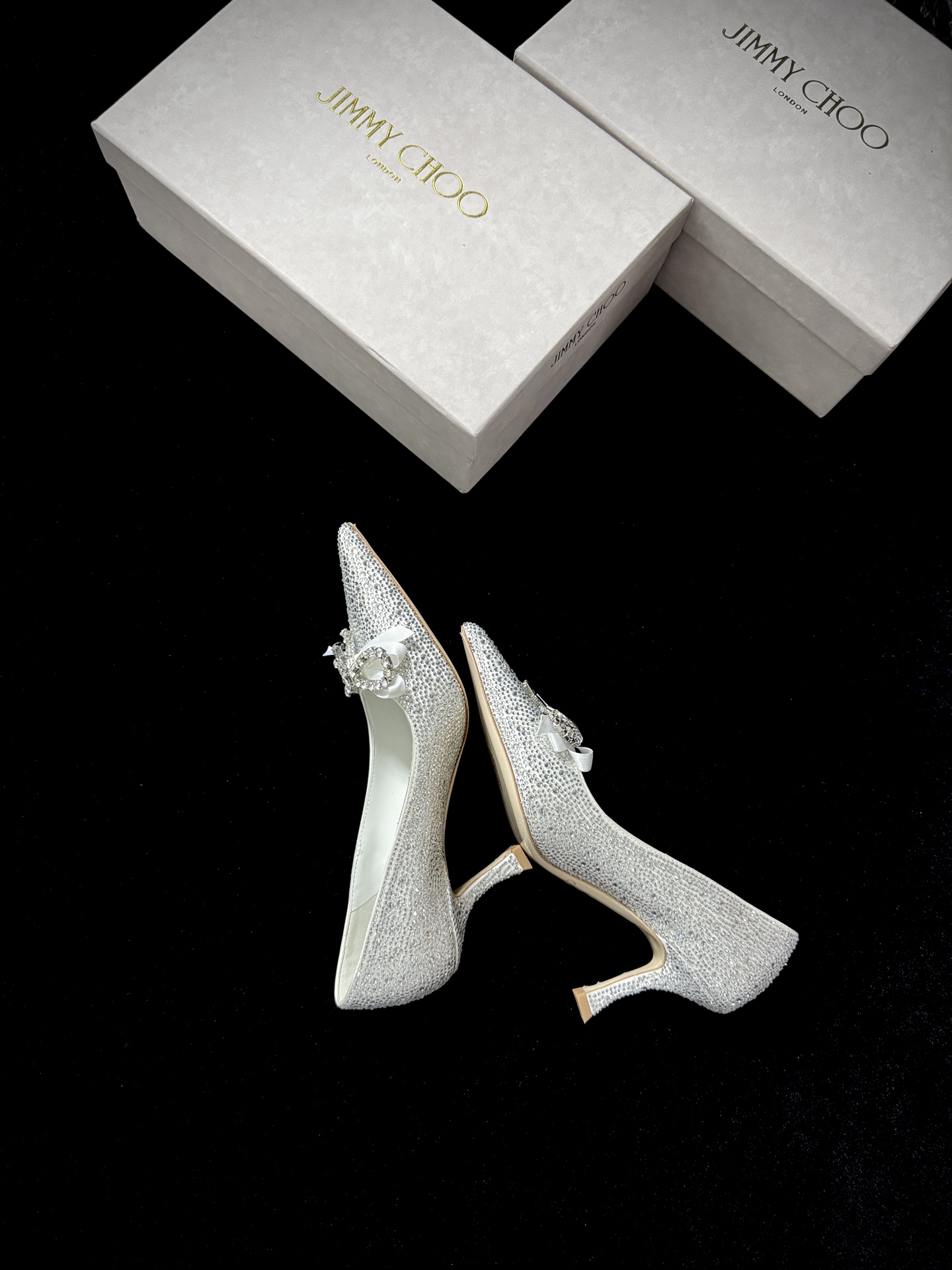 Jimmy Choo Pointed toe rhinestone shoes