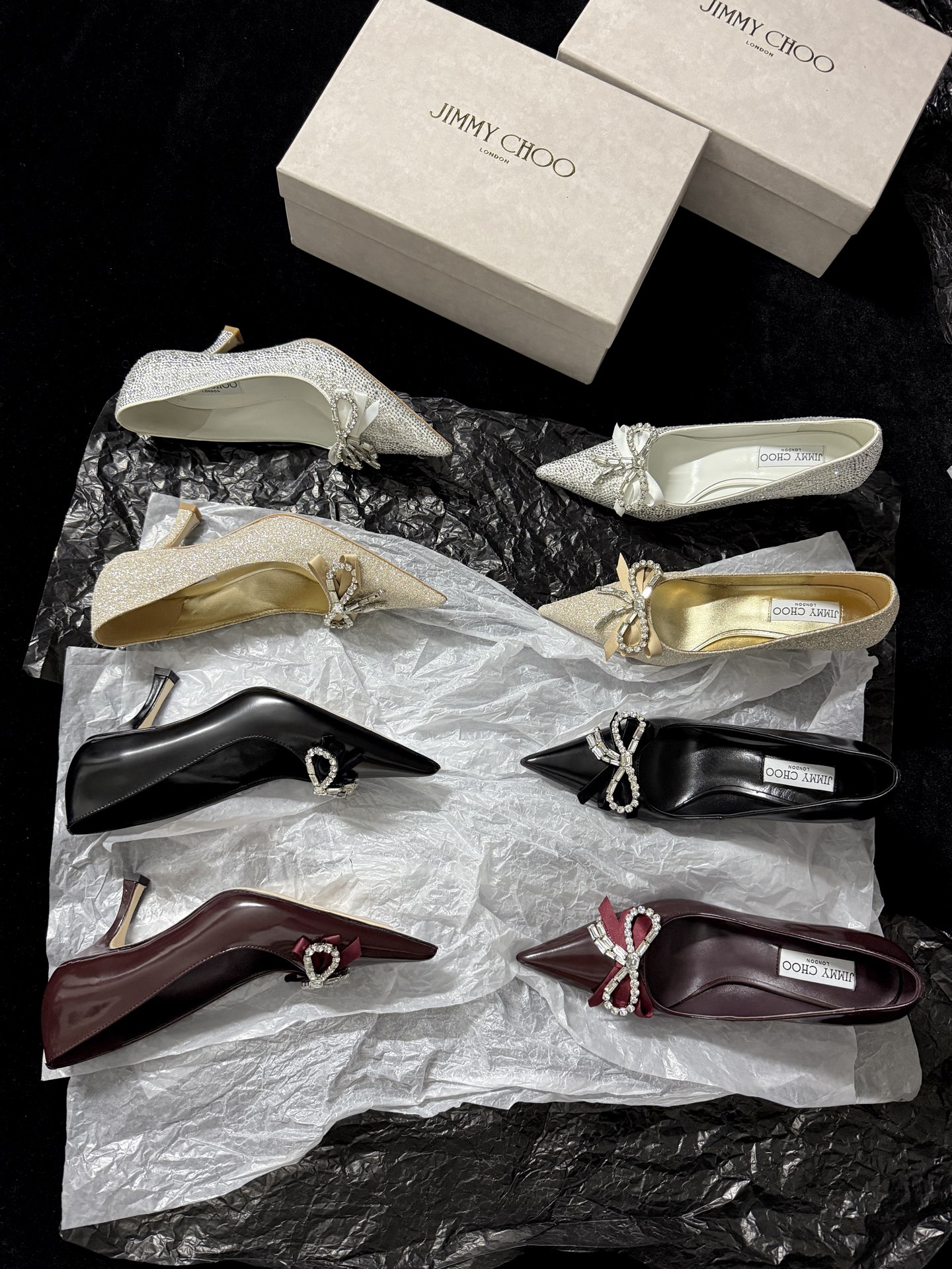 Jimmy Choo Pointed toe rhinestone shoes