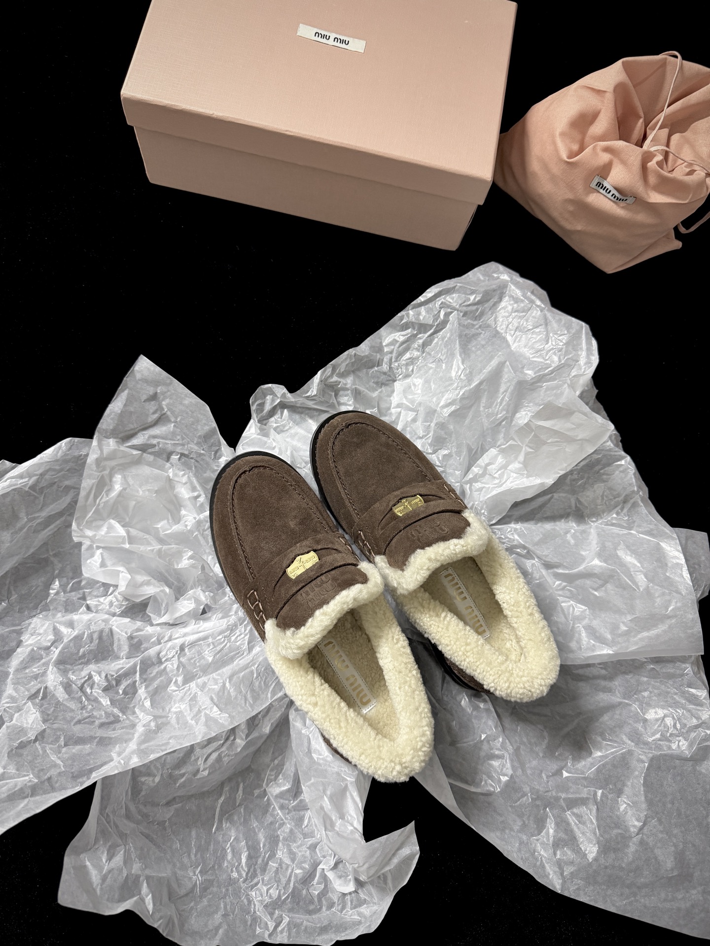 Miu Miu Furry loafers