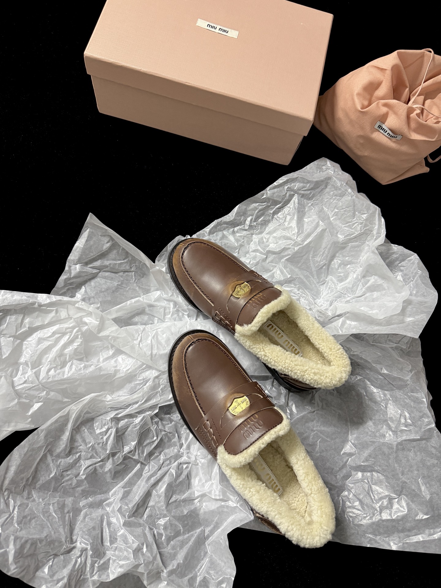 Miu Miu Furry loafers