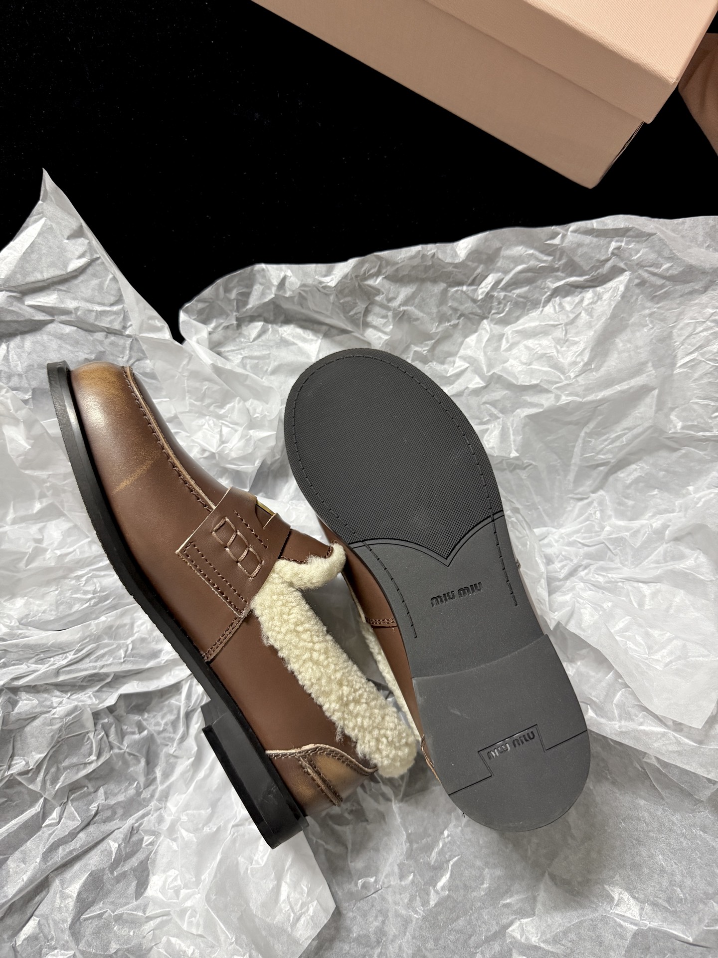 Miu Miu Furry loafers