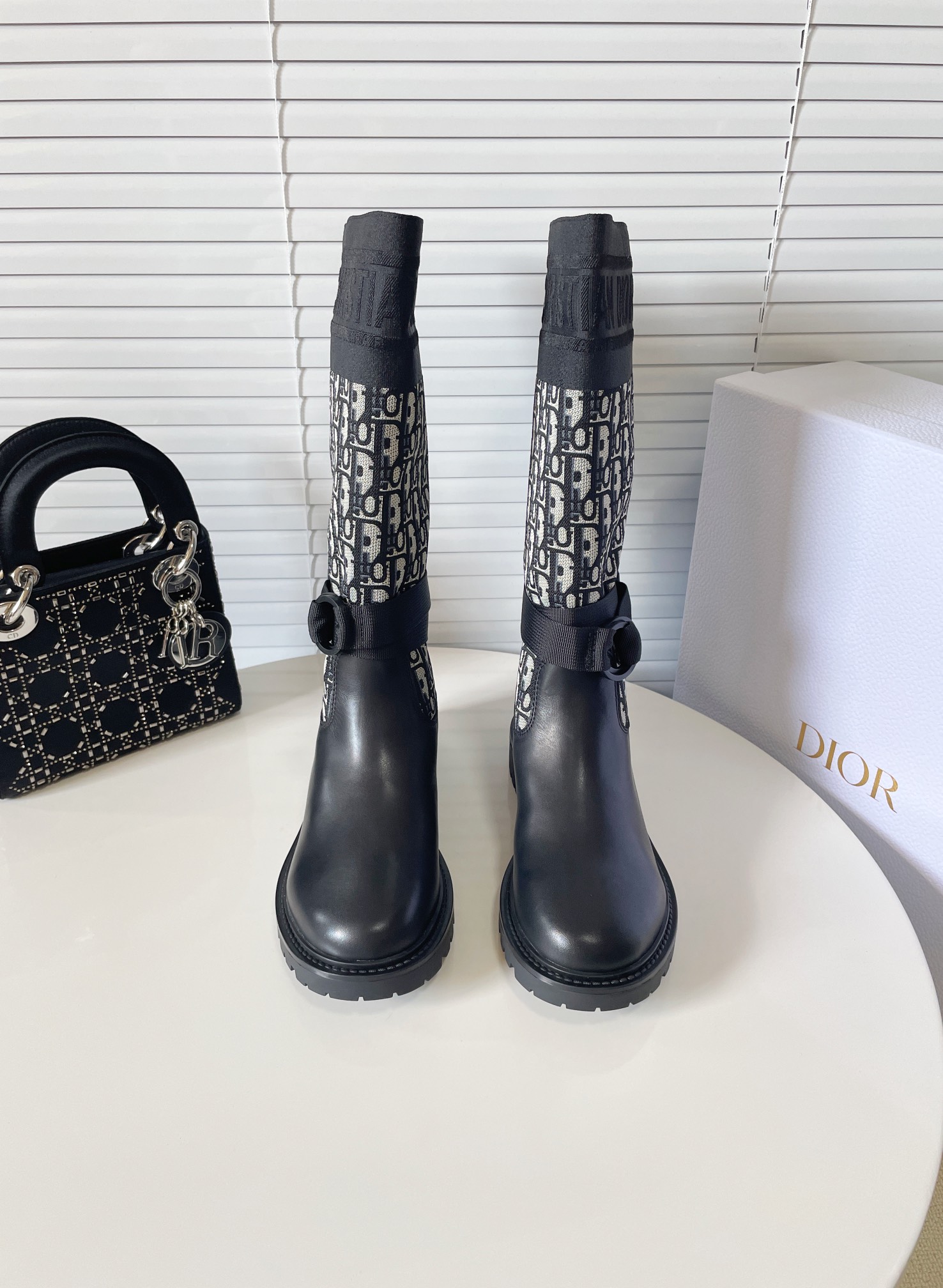 Dior Autumn Winter Poster Series Letter Logo High Boots