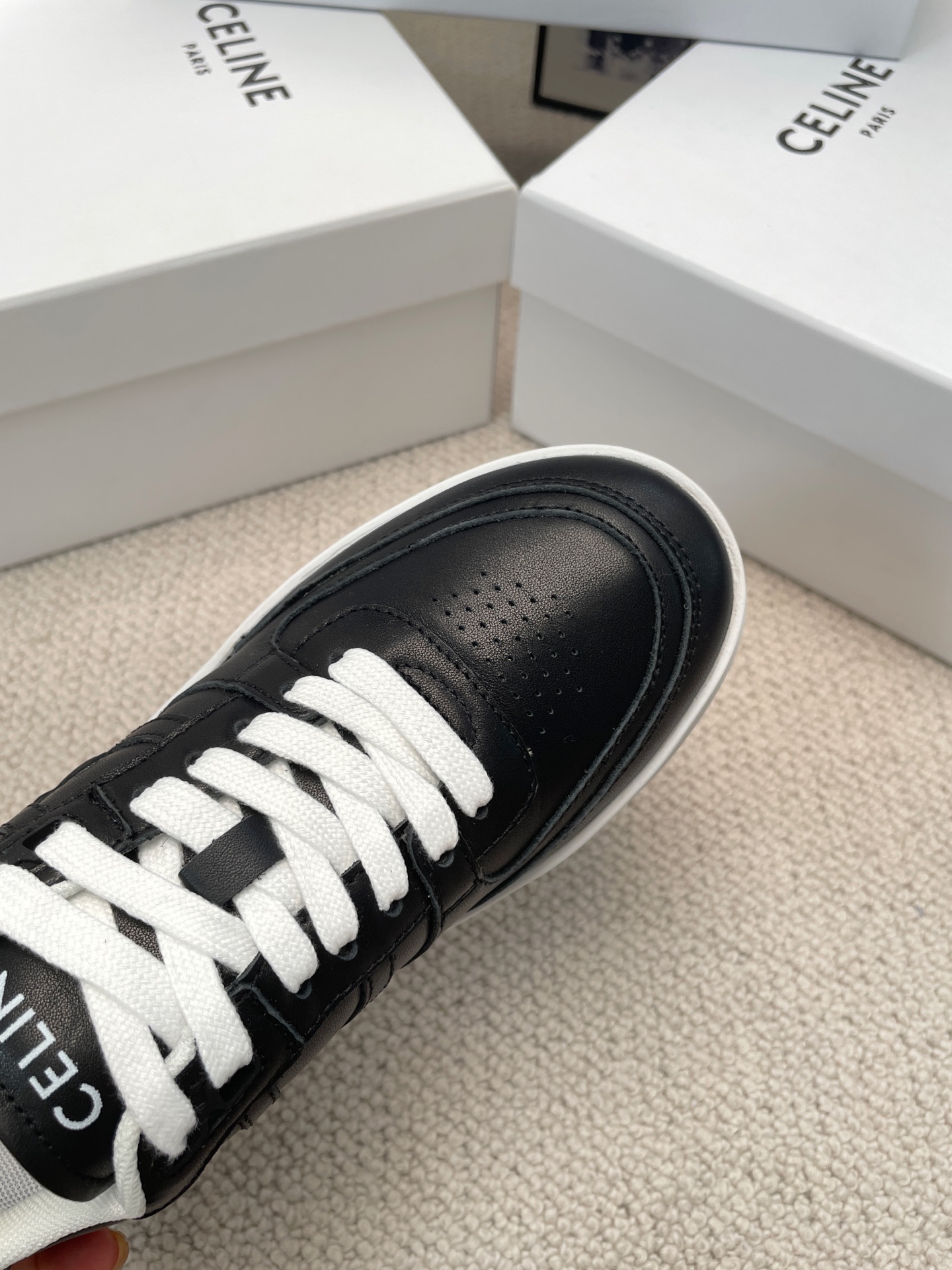 Celine Thick-soled Height-increasing White Sneakers