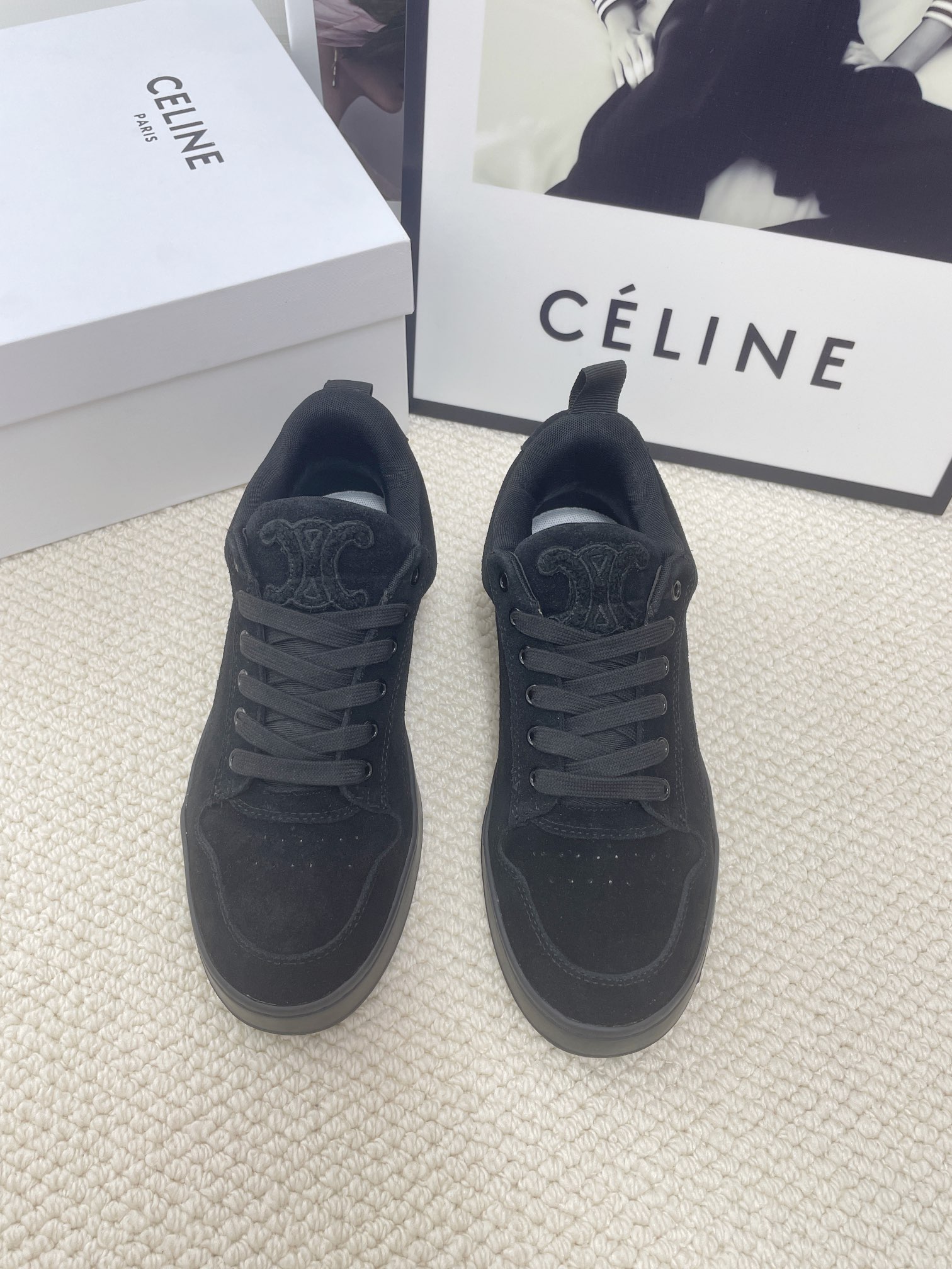 CELINE logo casual white sneakers