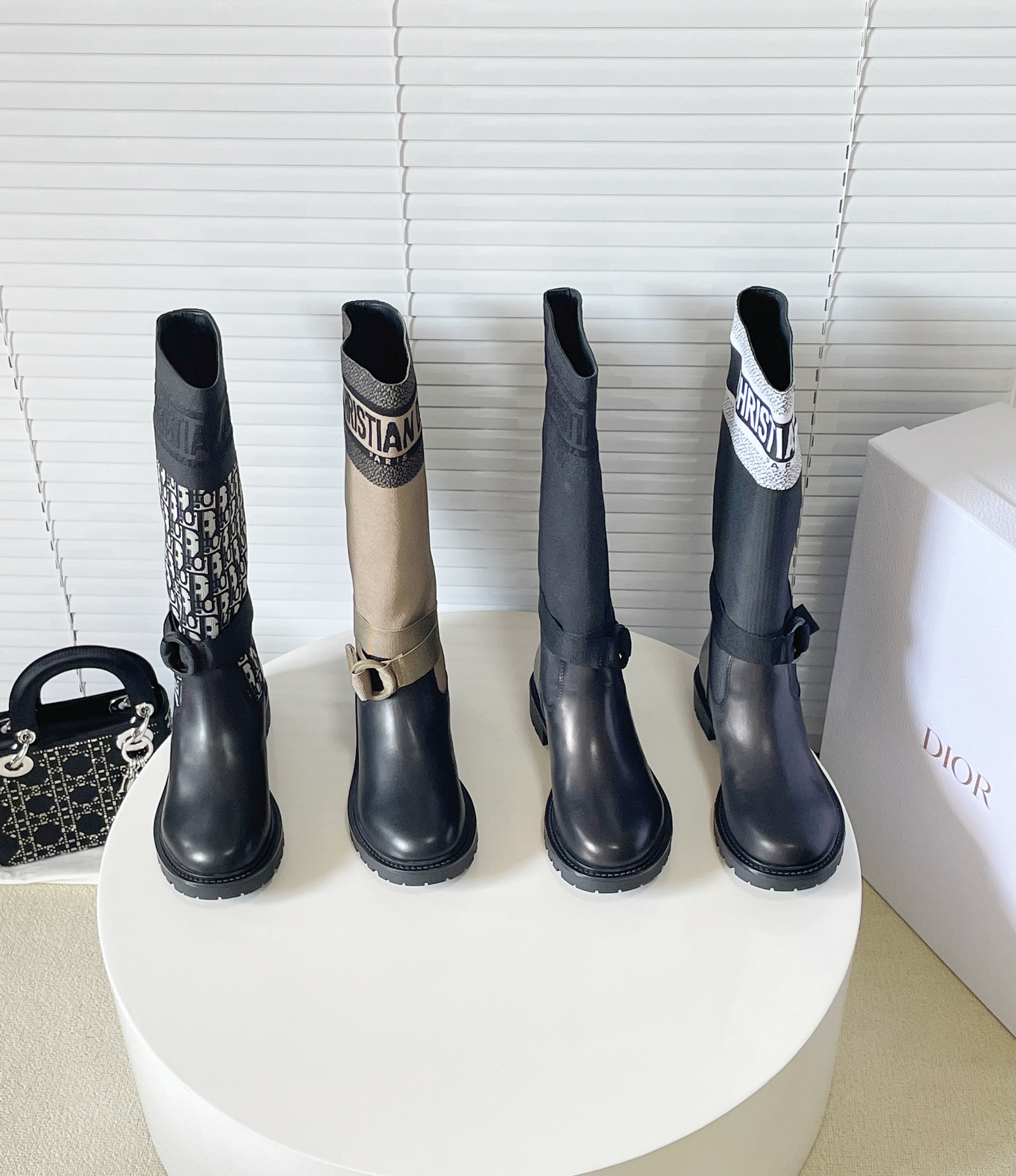Dior Autumn Winter Poster Series Letter Logo High Boots