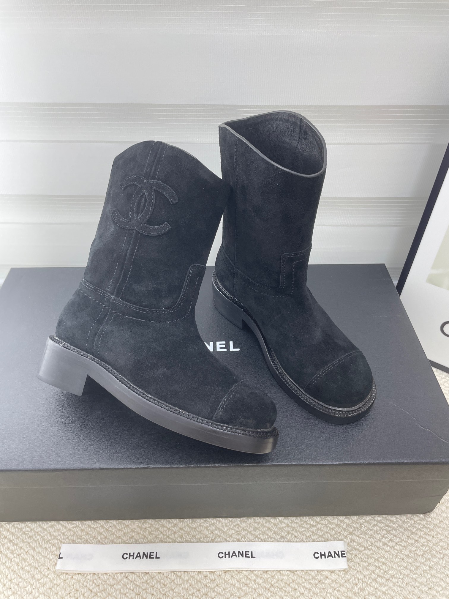CHANEL autumn and winter letter knight boots