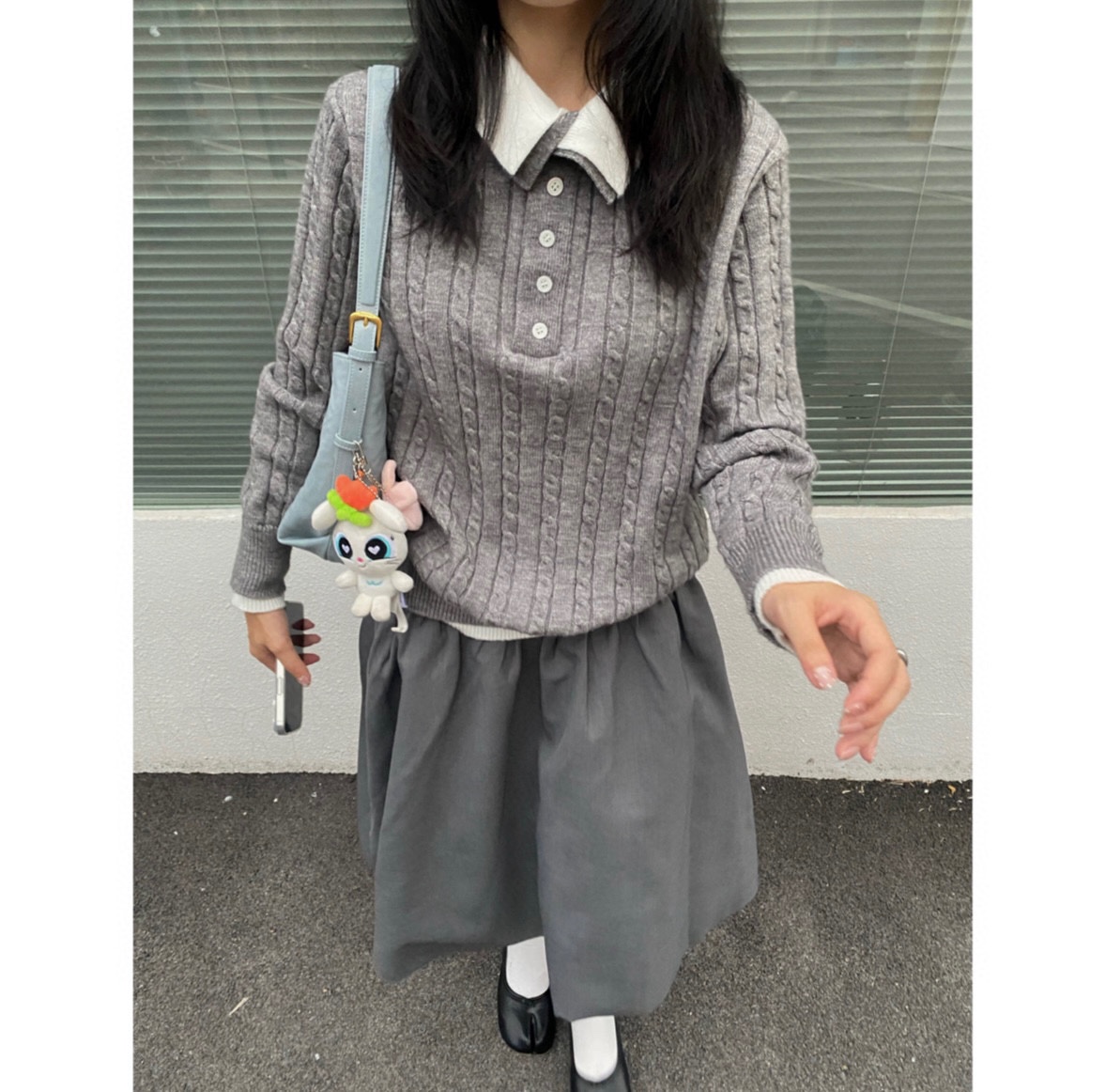 Balenciaga Cable Knit Fake Two-Piece Lapel Sweater