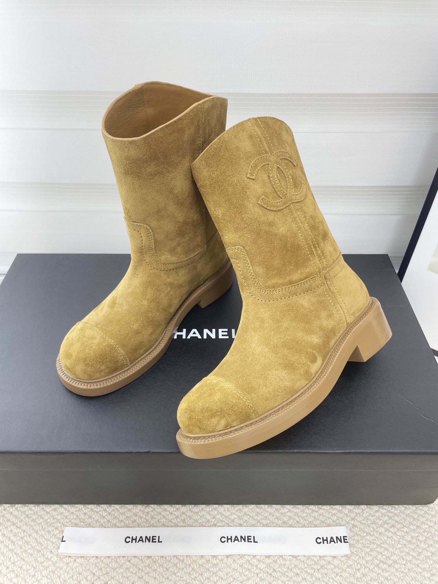 CHANEL autumn and winter letter knight boots