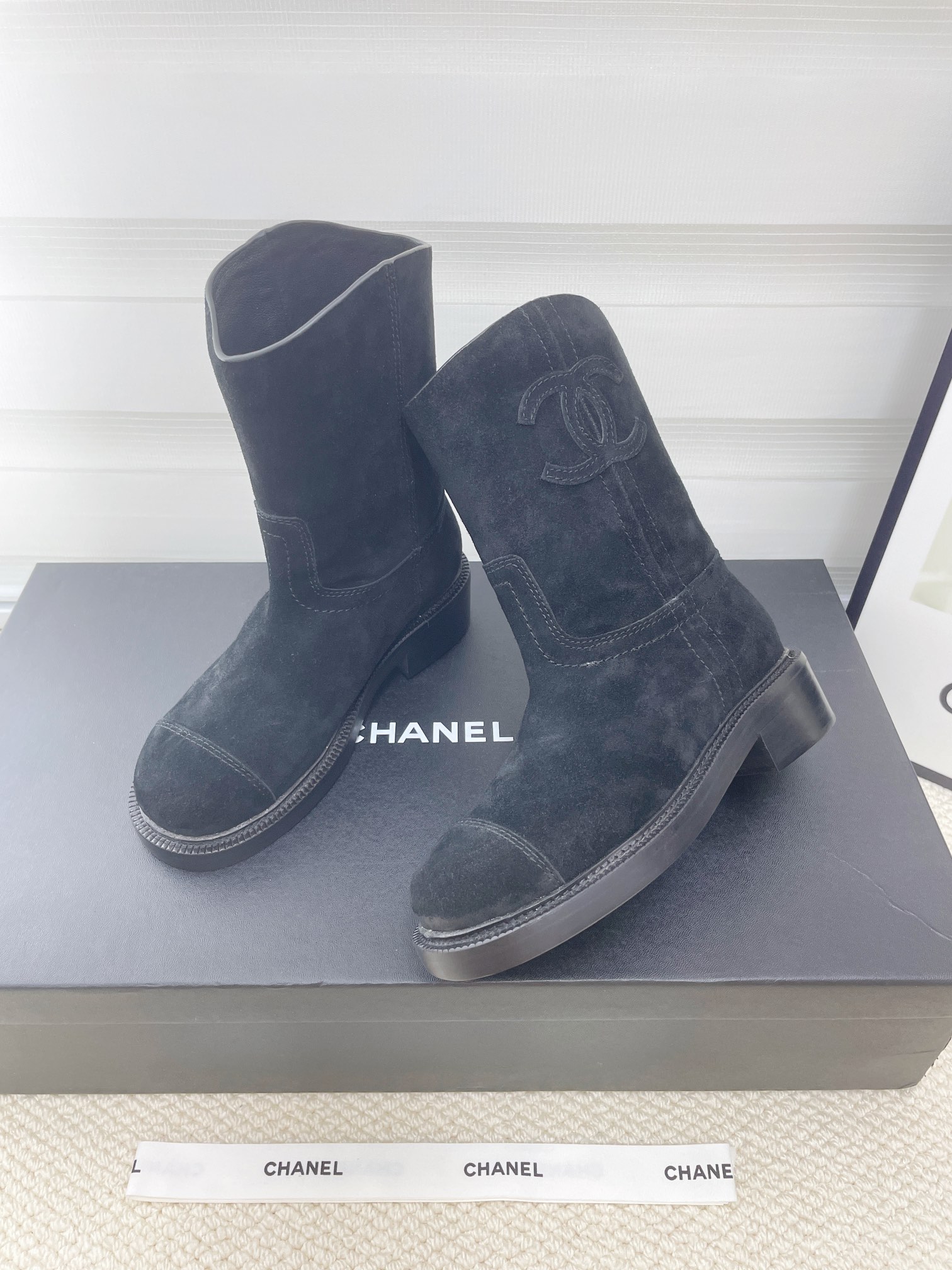 CHANEL autumn and winter letter knight boots