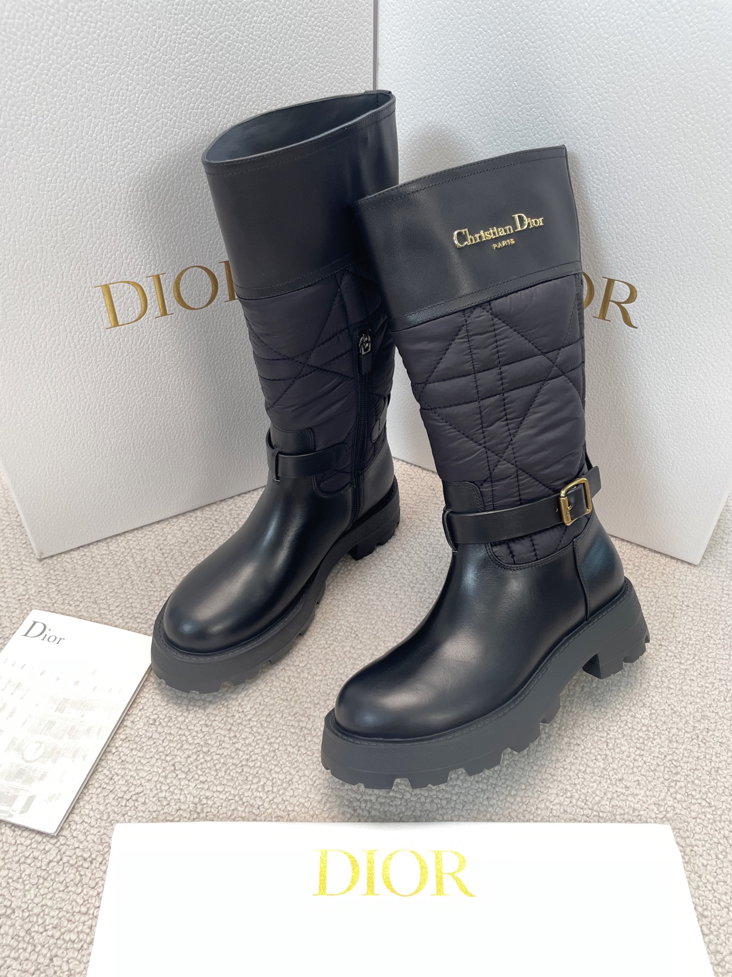 ior Haute Couture Poster Style Round Toe Mid-calf Riding Boots