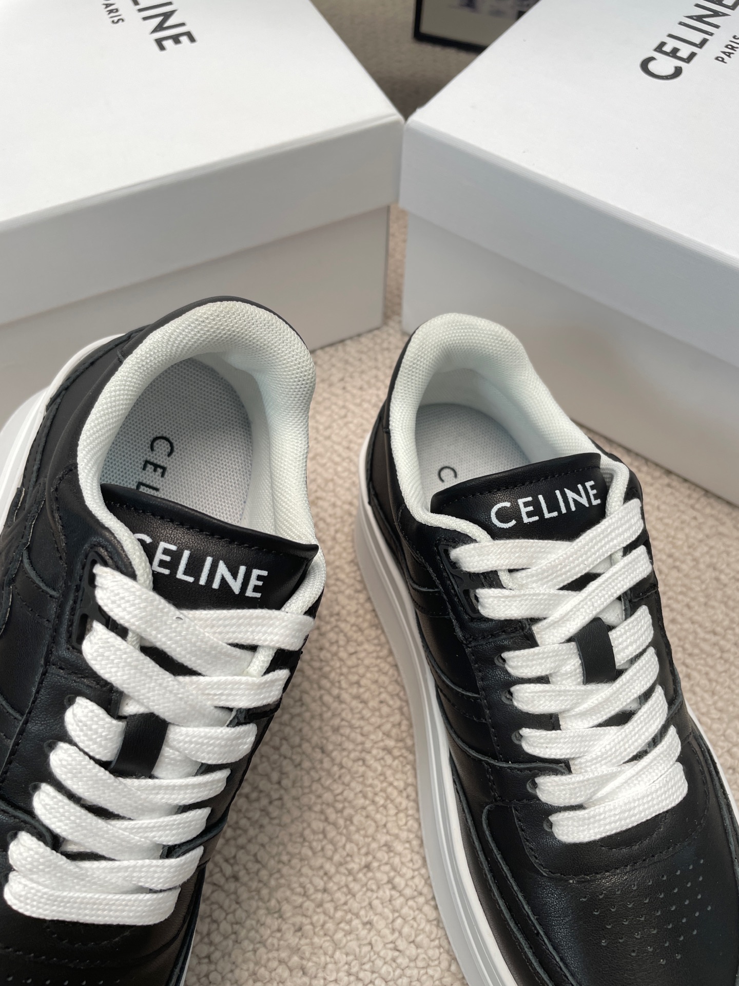 Celine Thick-soled Height-increasing White Sneakers