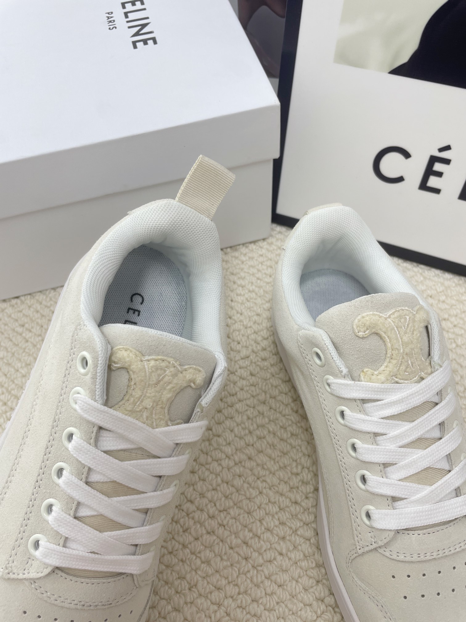 CELINE logo casual white sneakers