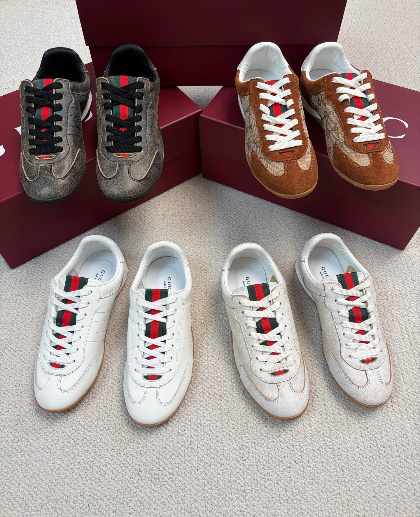 Gucci runway collection couple-style German training shoes