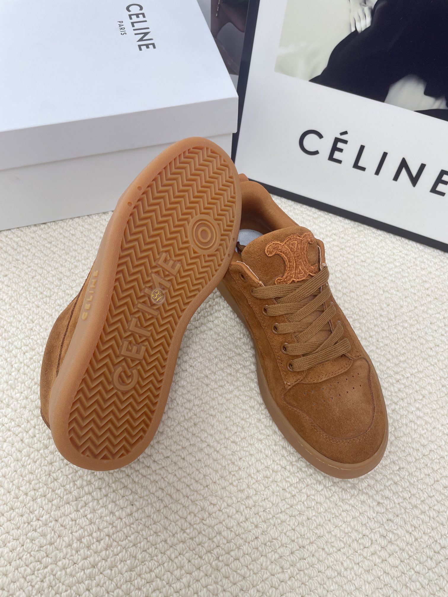 CELINE logo casual white sneakers