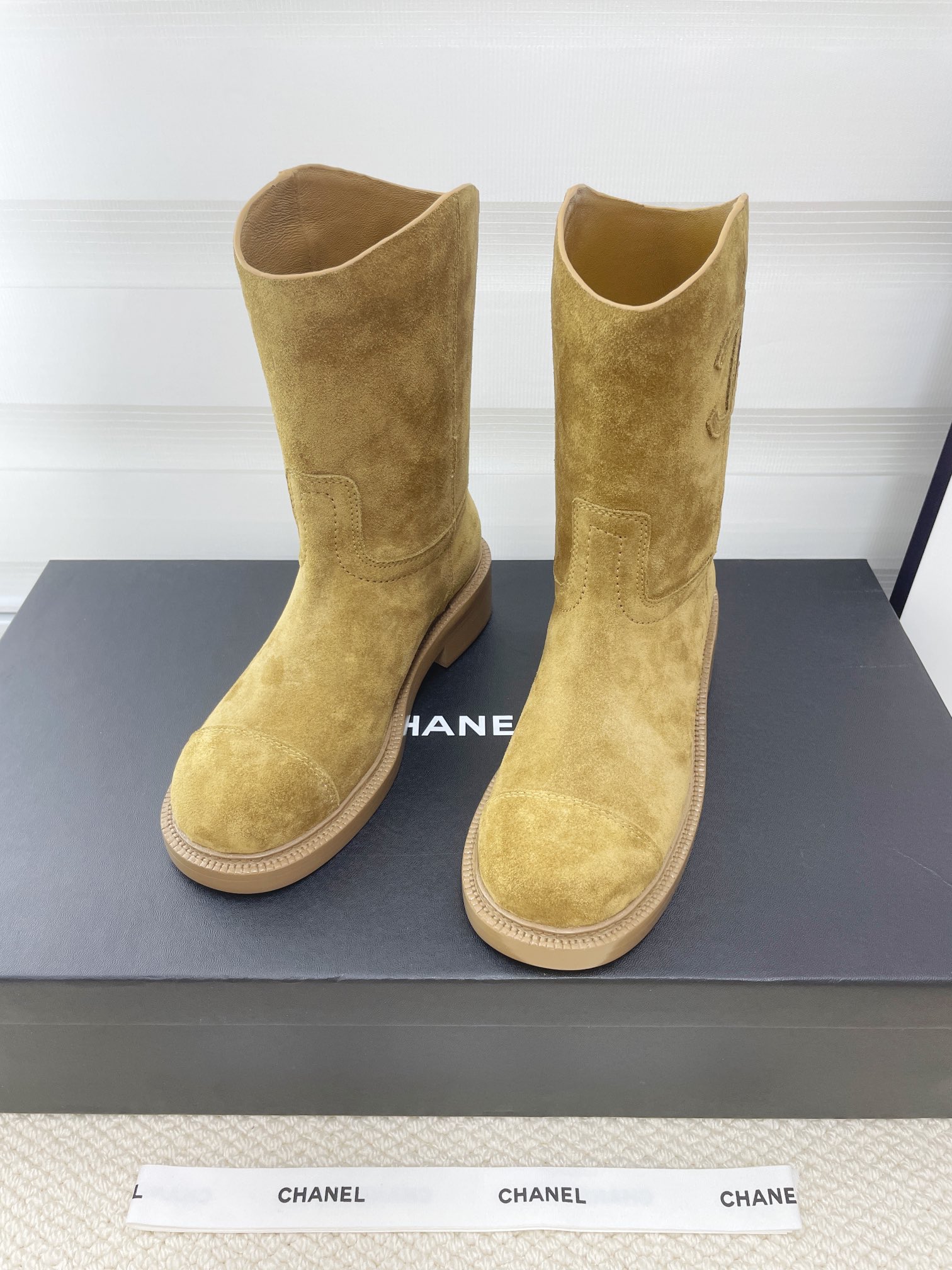 CHANEL autumn and winter letter knight boots