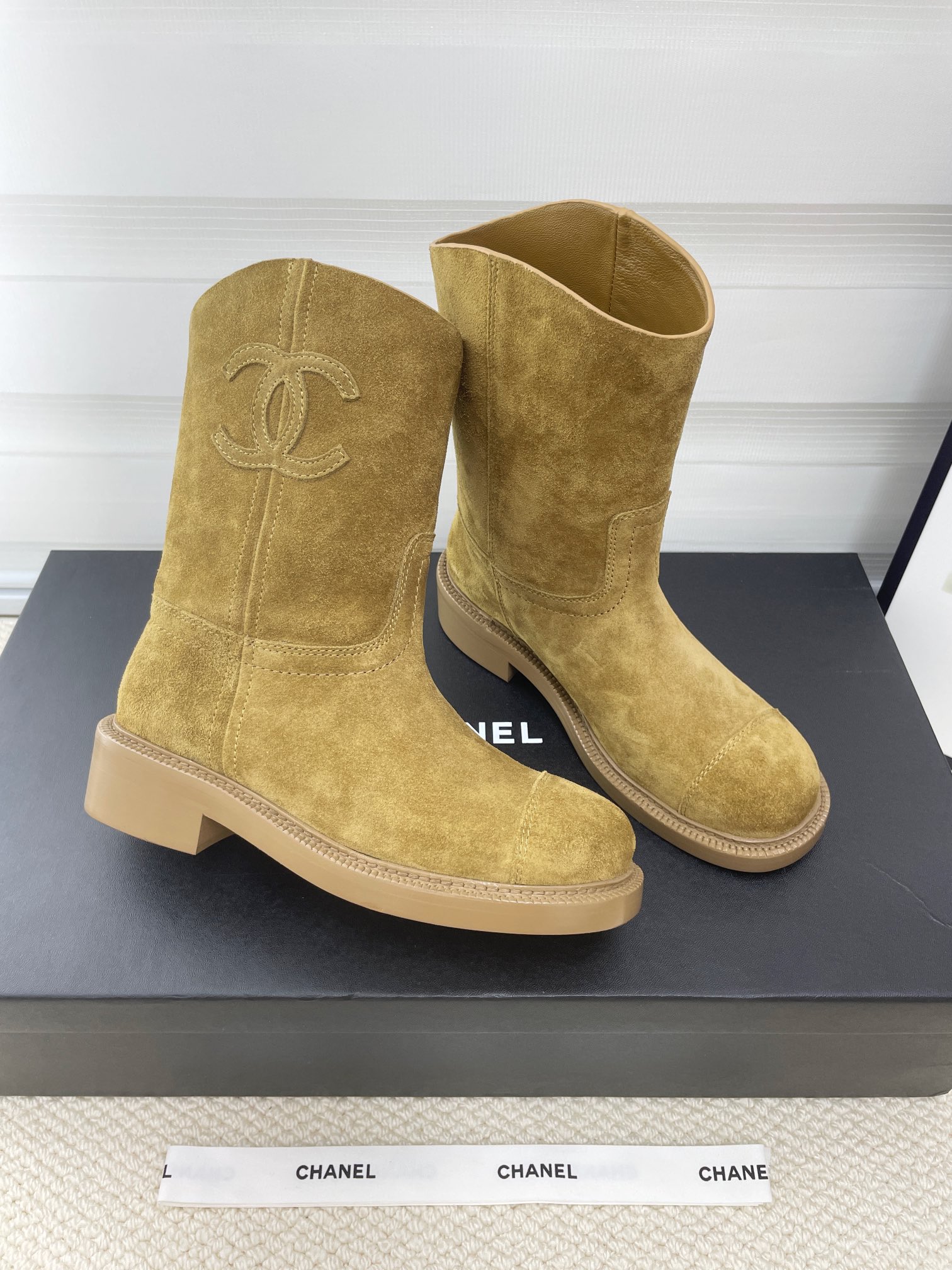 CHANEL autumn and winter letter knight boots