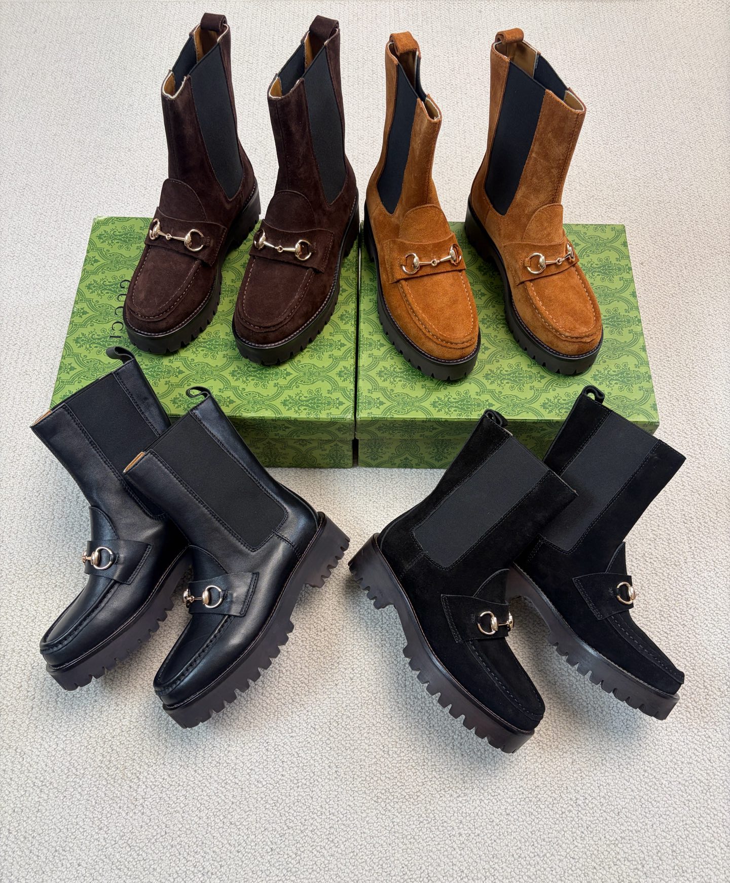 Gucci Horsebit Thick-soled Chelsea Boots