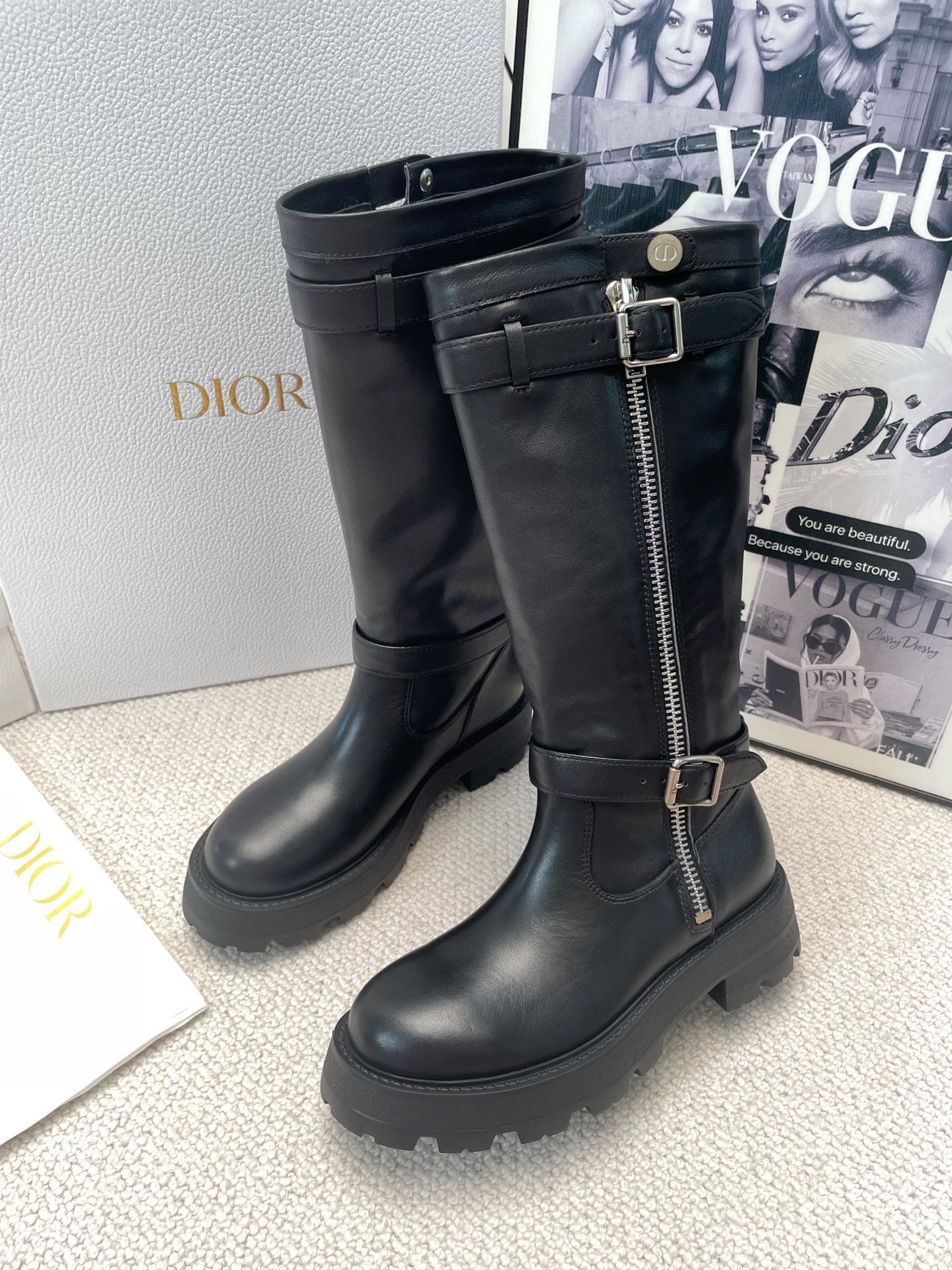 Dior High Boots Brogue Long Boots