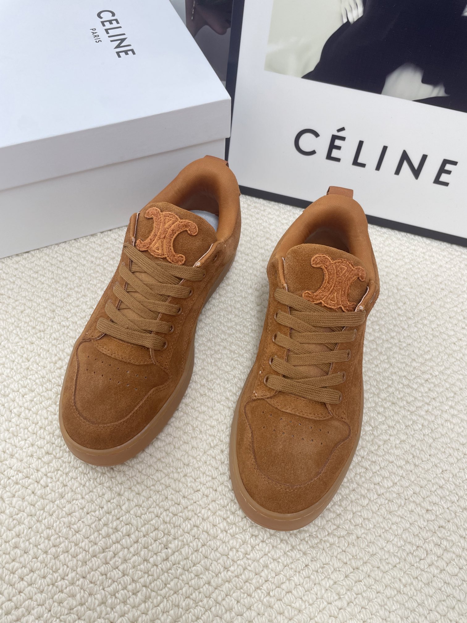 CELINE logo casual white sneakers
