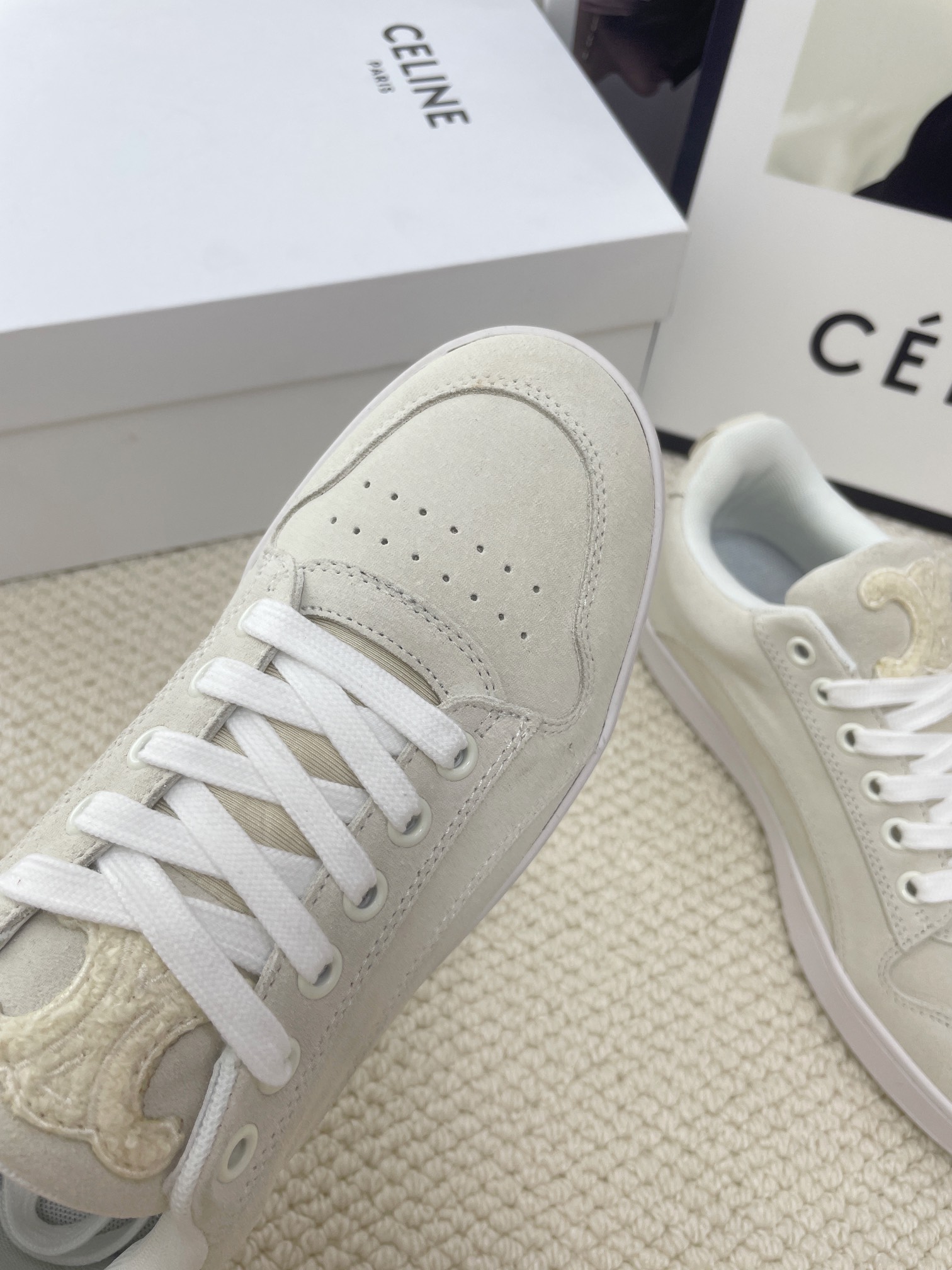 CELINE logo casual white sneakers