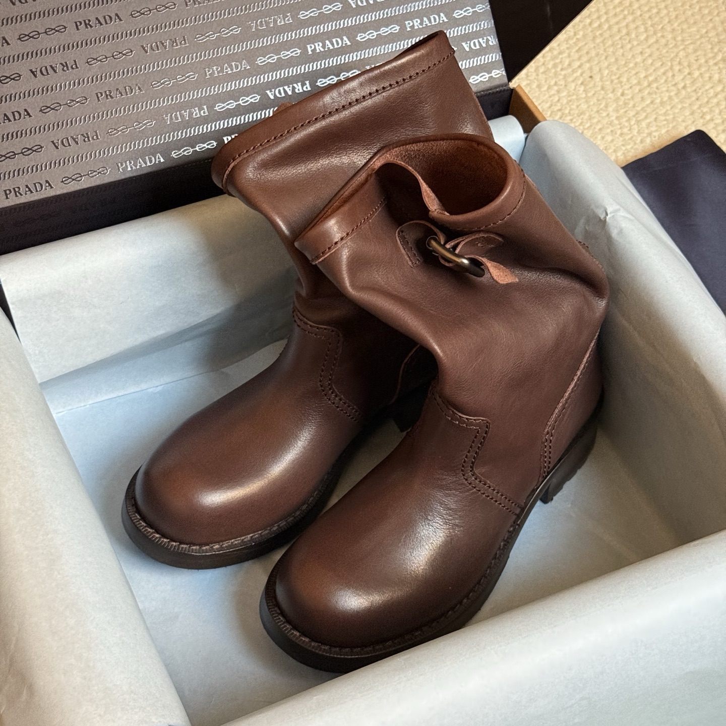 Prada 2025 Spring/Summer Autumn-Winter New Arrival Biker Boots
