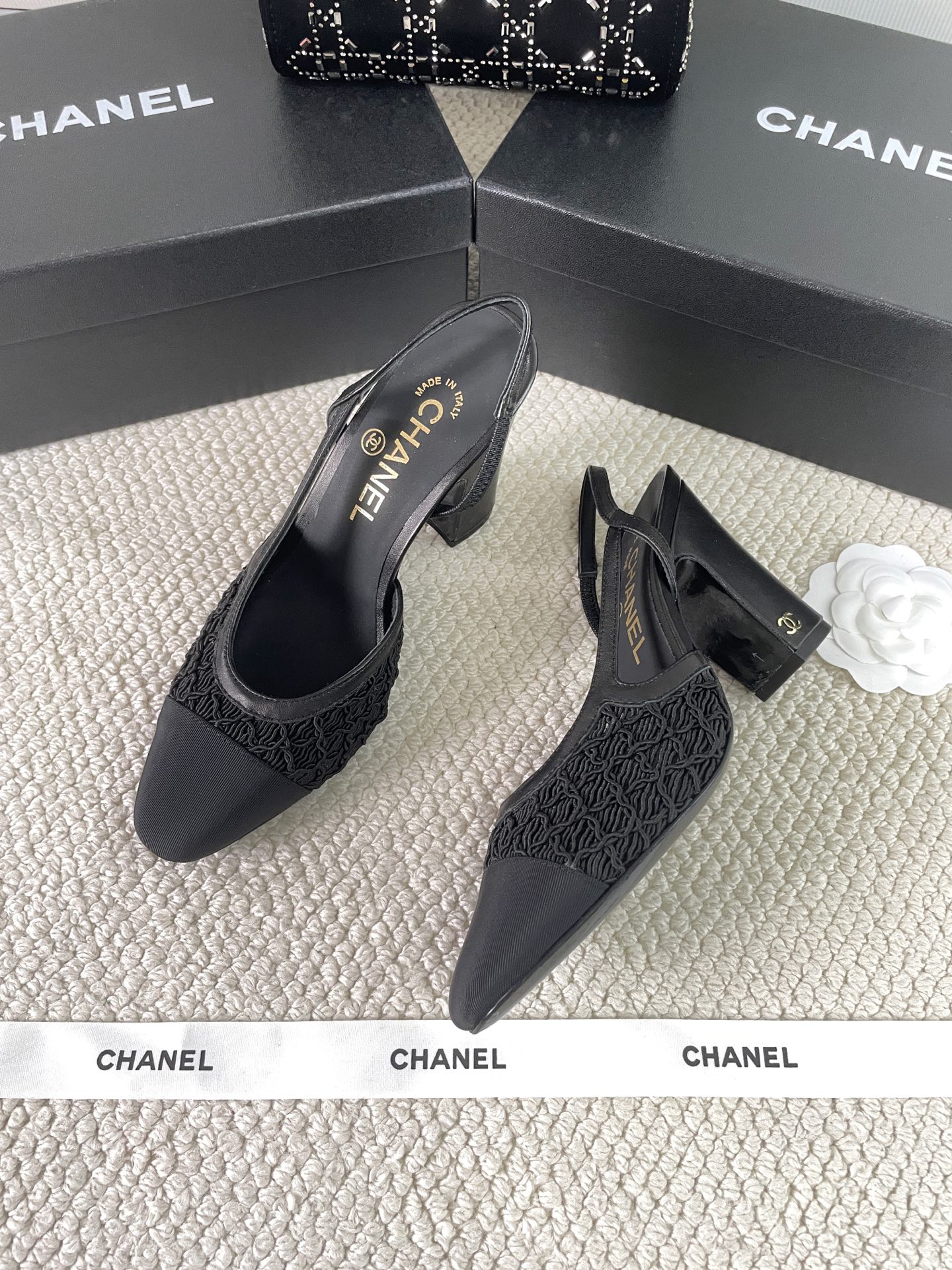 CHANEL 2025 Early Spring Woven Mary Jane Single Shoes