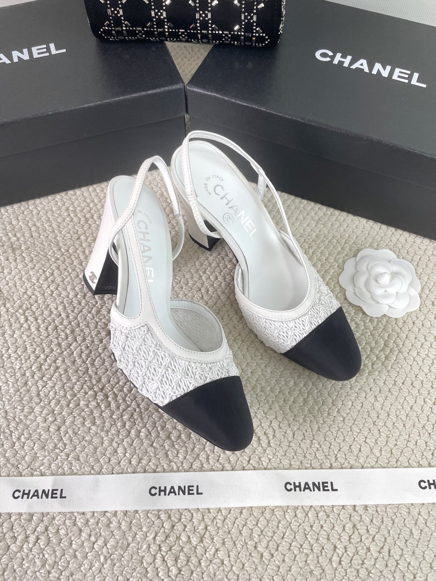 CHANEL 2025 Early Spring Woven Mary Jane Single Shoes