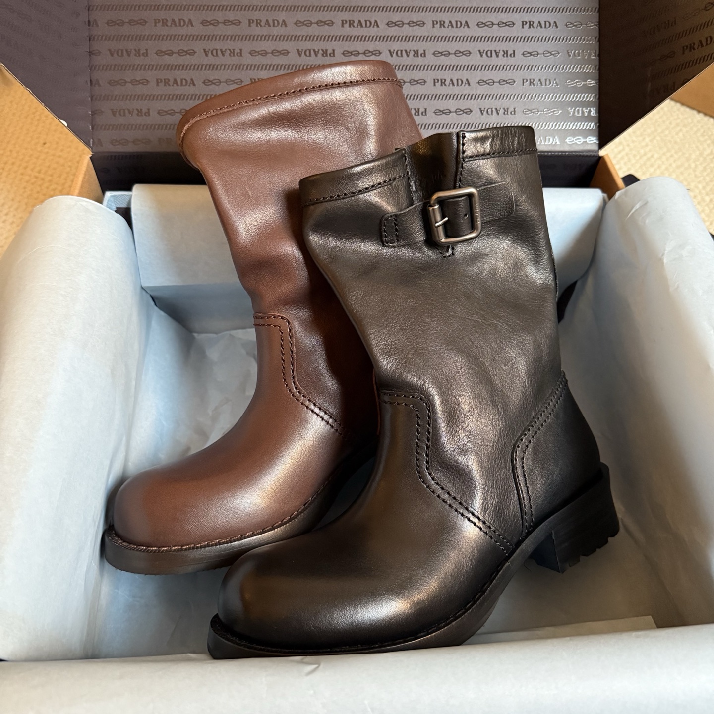 Prada 2025 Spring/Summer Autumn-Winter New Arrival Biker Boots