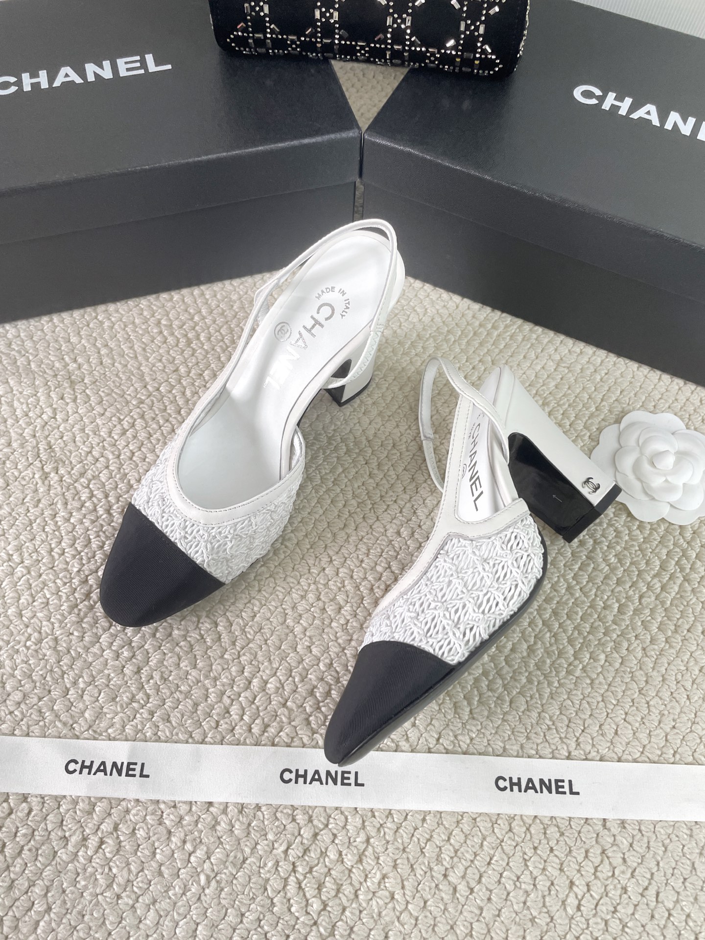 CHANEL 2025 Early Spring Woven Mary Jane Single Shoes
