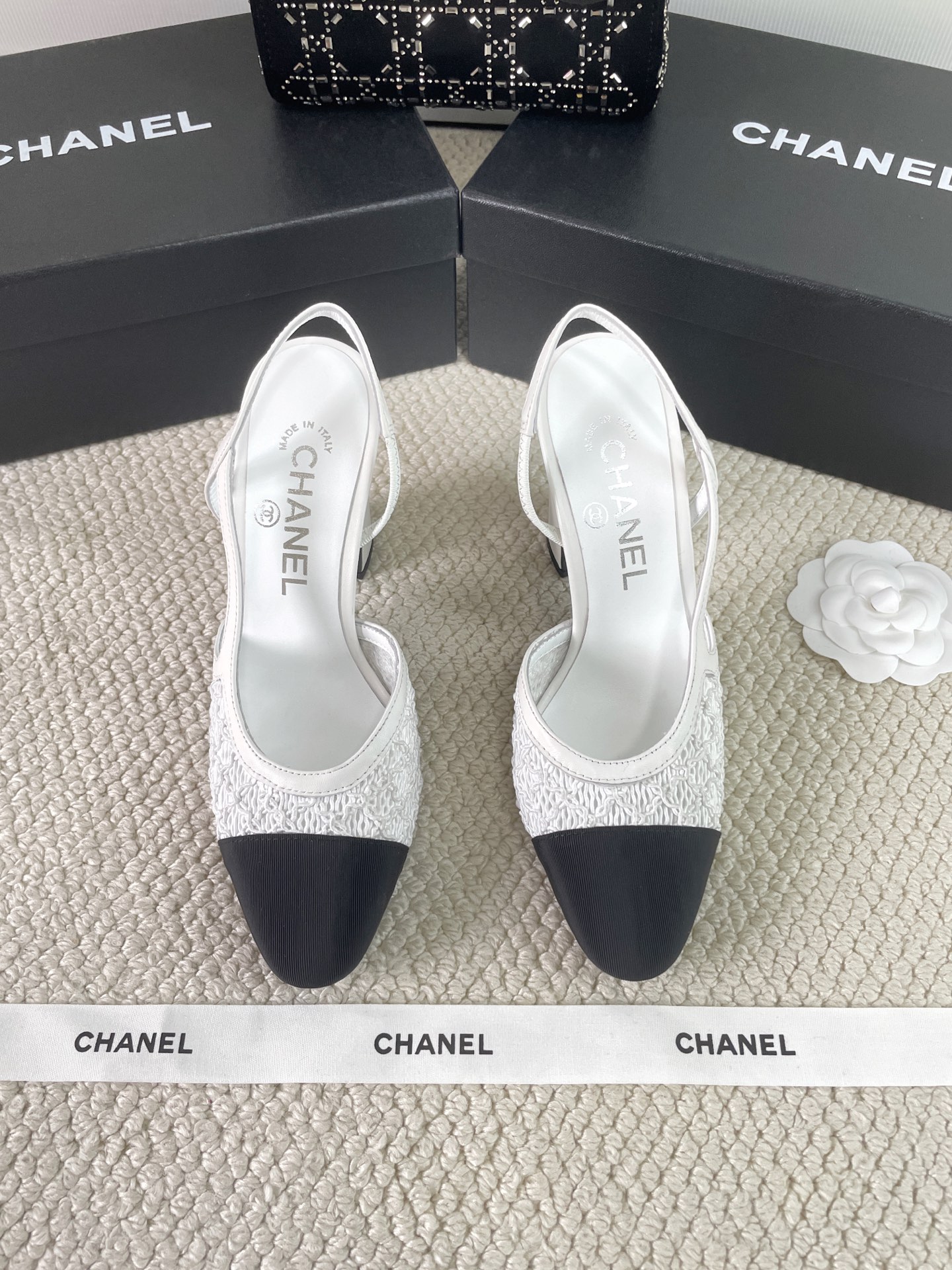 CHANEL 2025 Early Spring Woven Mary Jane Single Shoes