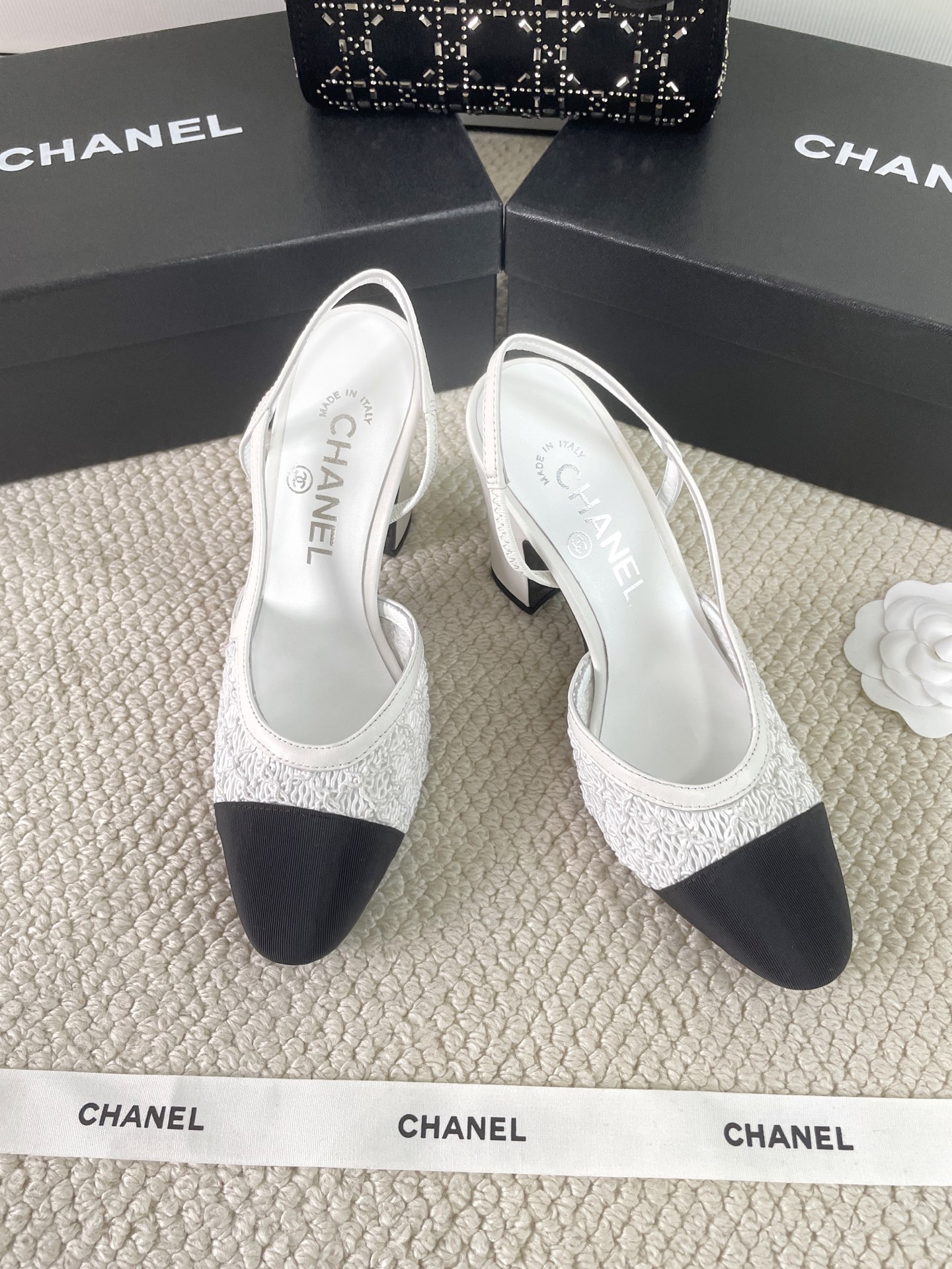 CHANEL 2025 Early Spring Woven Mary Jane Single Shoes