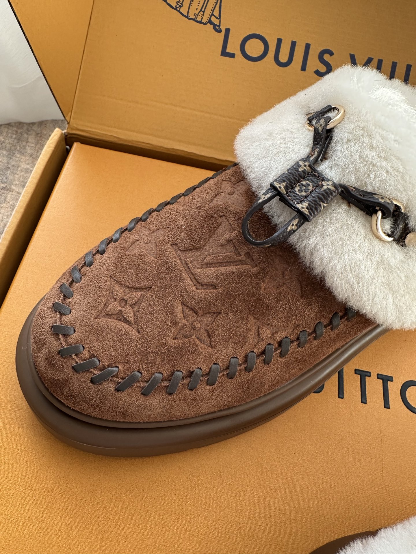 2025 New Style LV Monogram Plush Snow Boots!