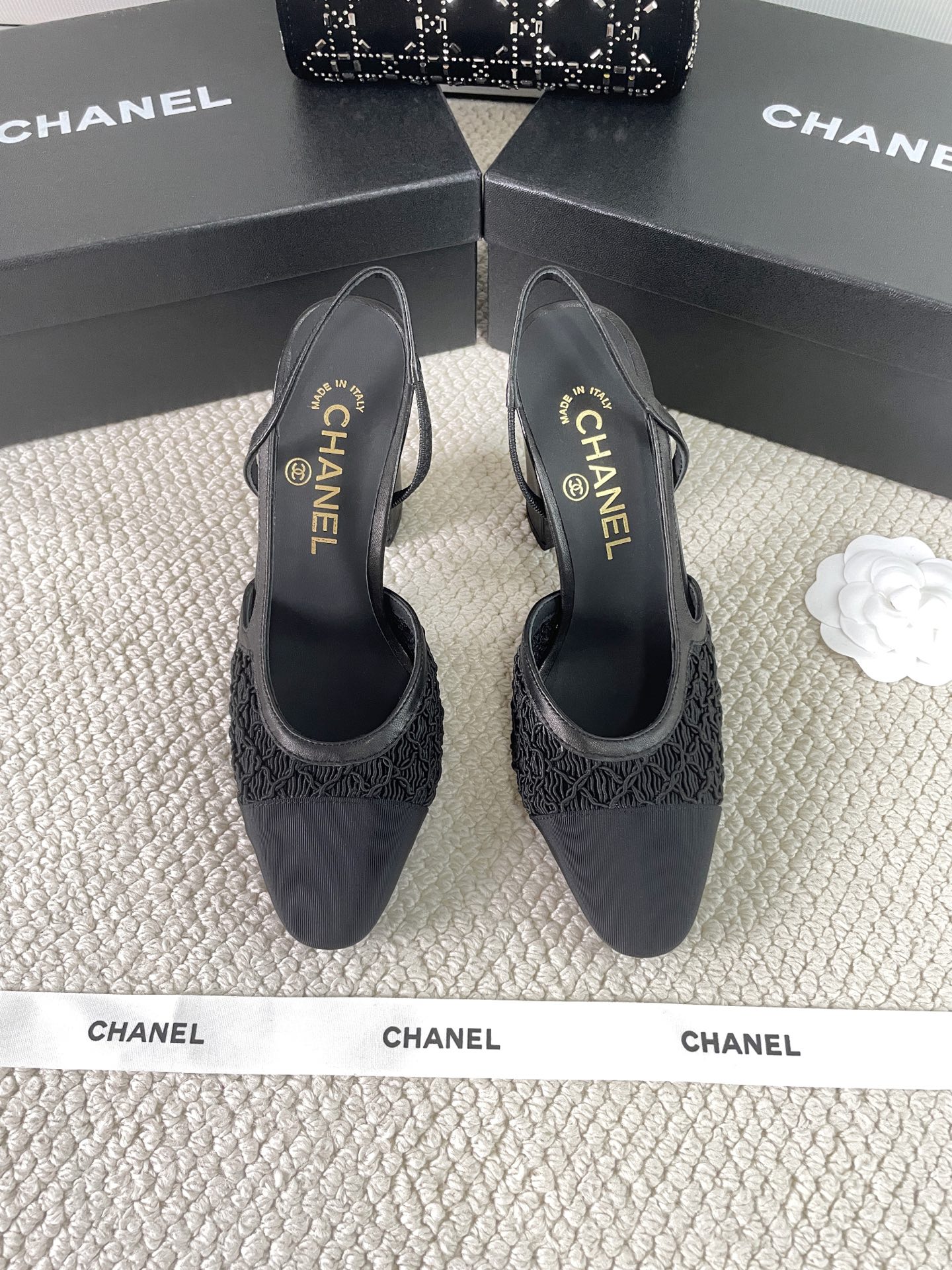 CHANEL 2025 Early Spring Woven Mary Jane Single Shoes