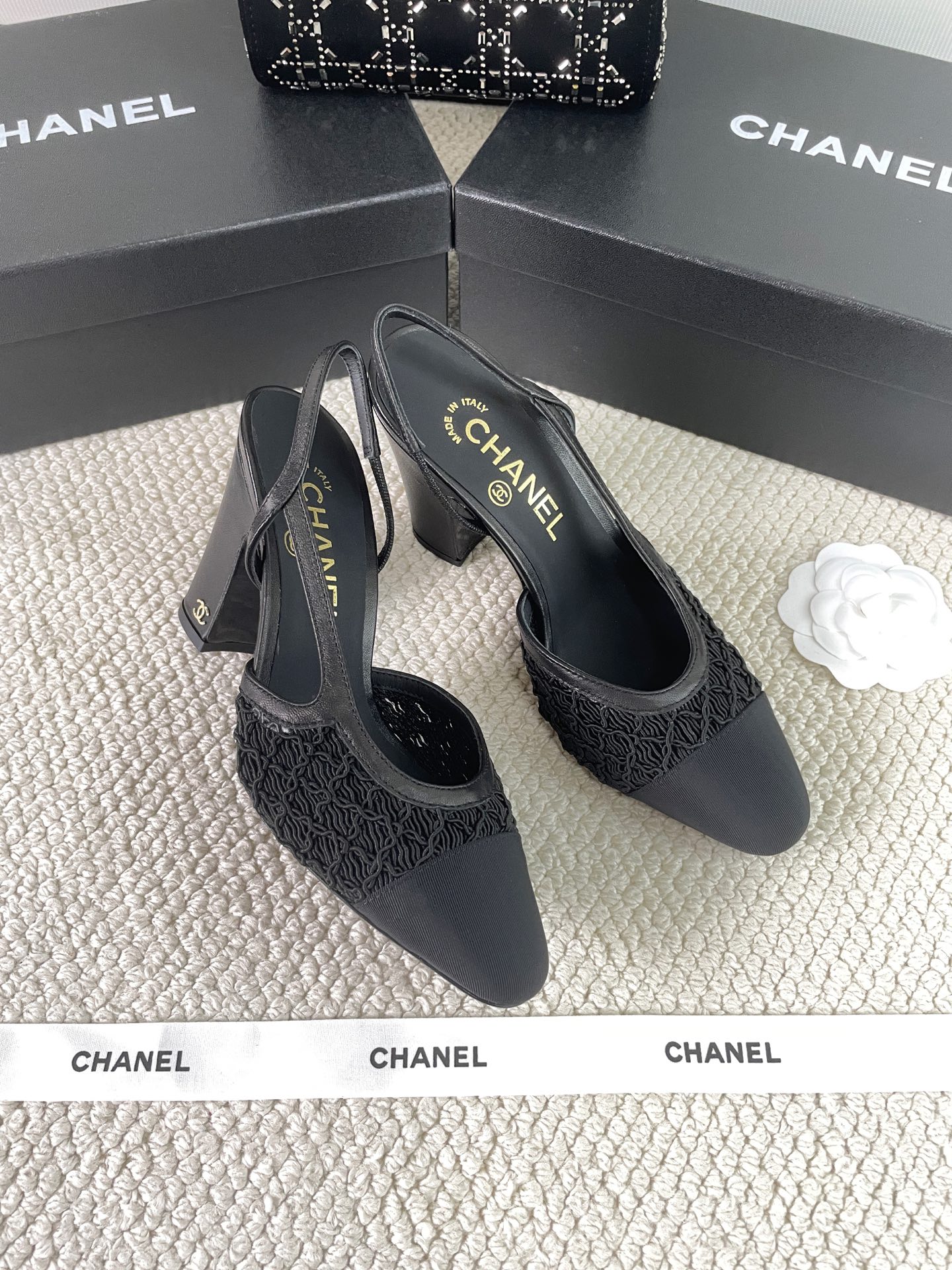 CHANEL 2025 Early Spring Woven Mary Jane Single Shoes