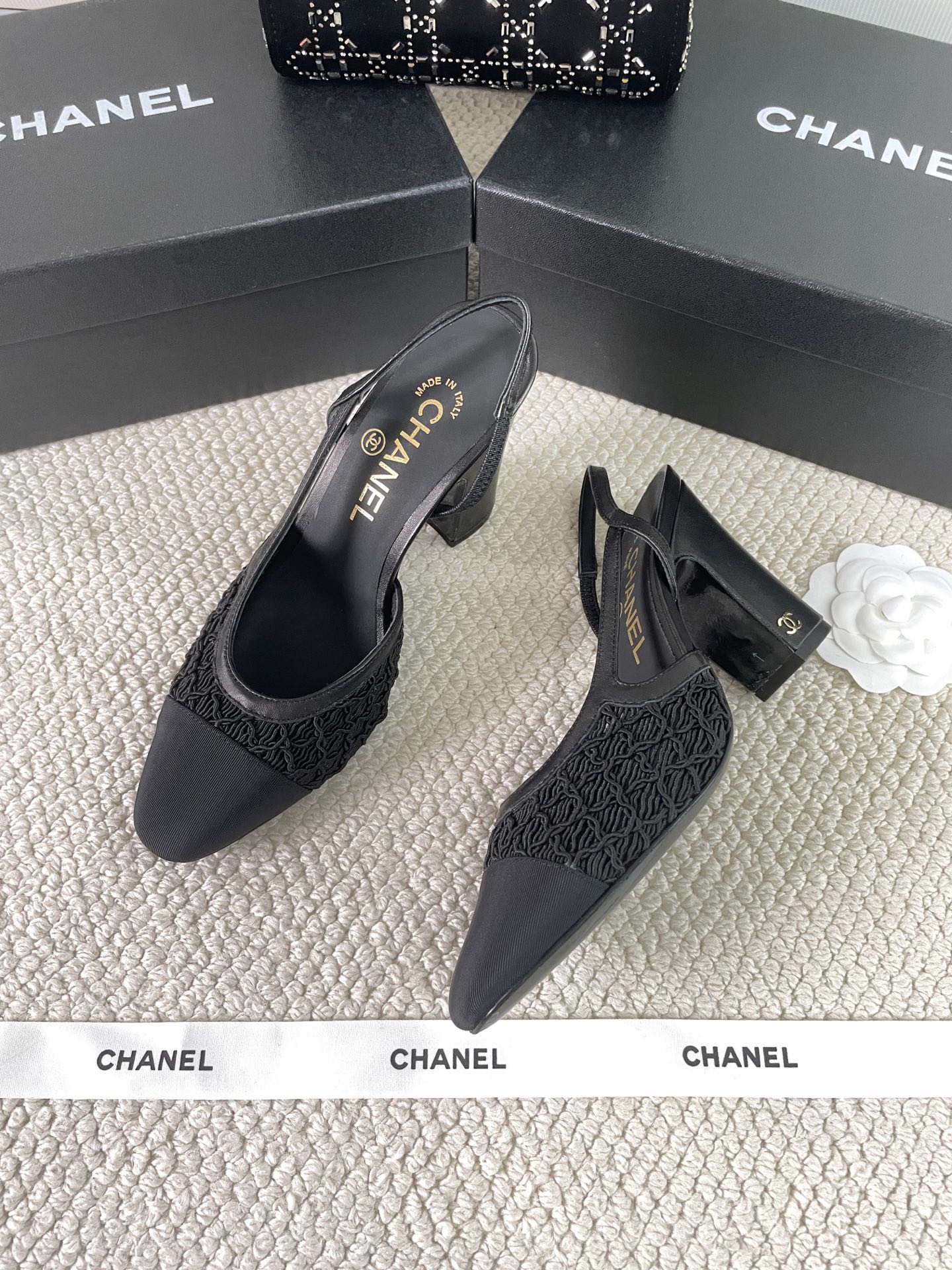 CHANEL 2025 Early Spring Woven Mary Jane Single Shoes