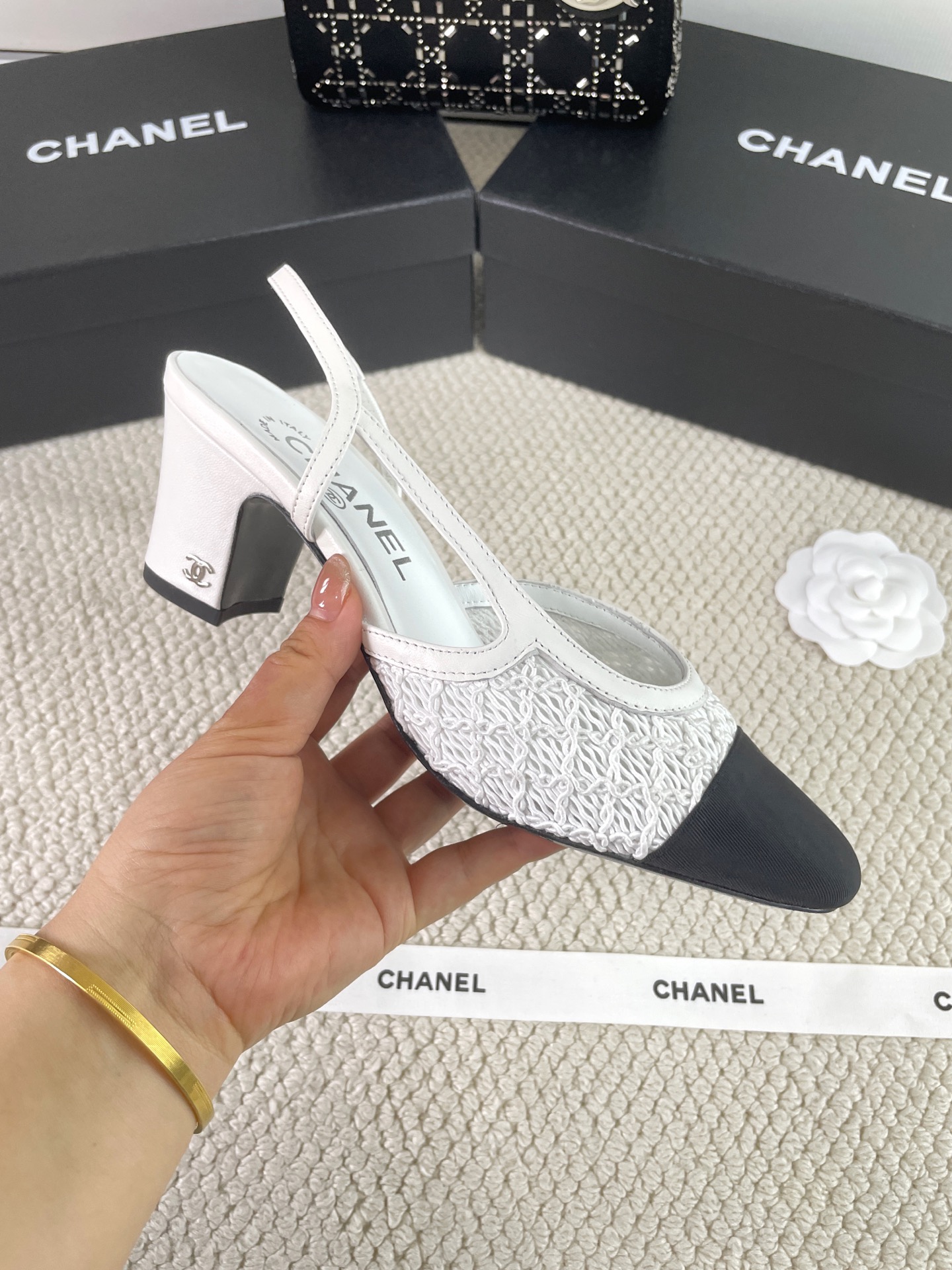 CHANEL Early Spring Woven Mary Jane Single Shoes