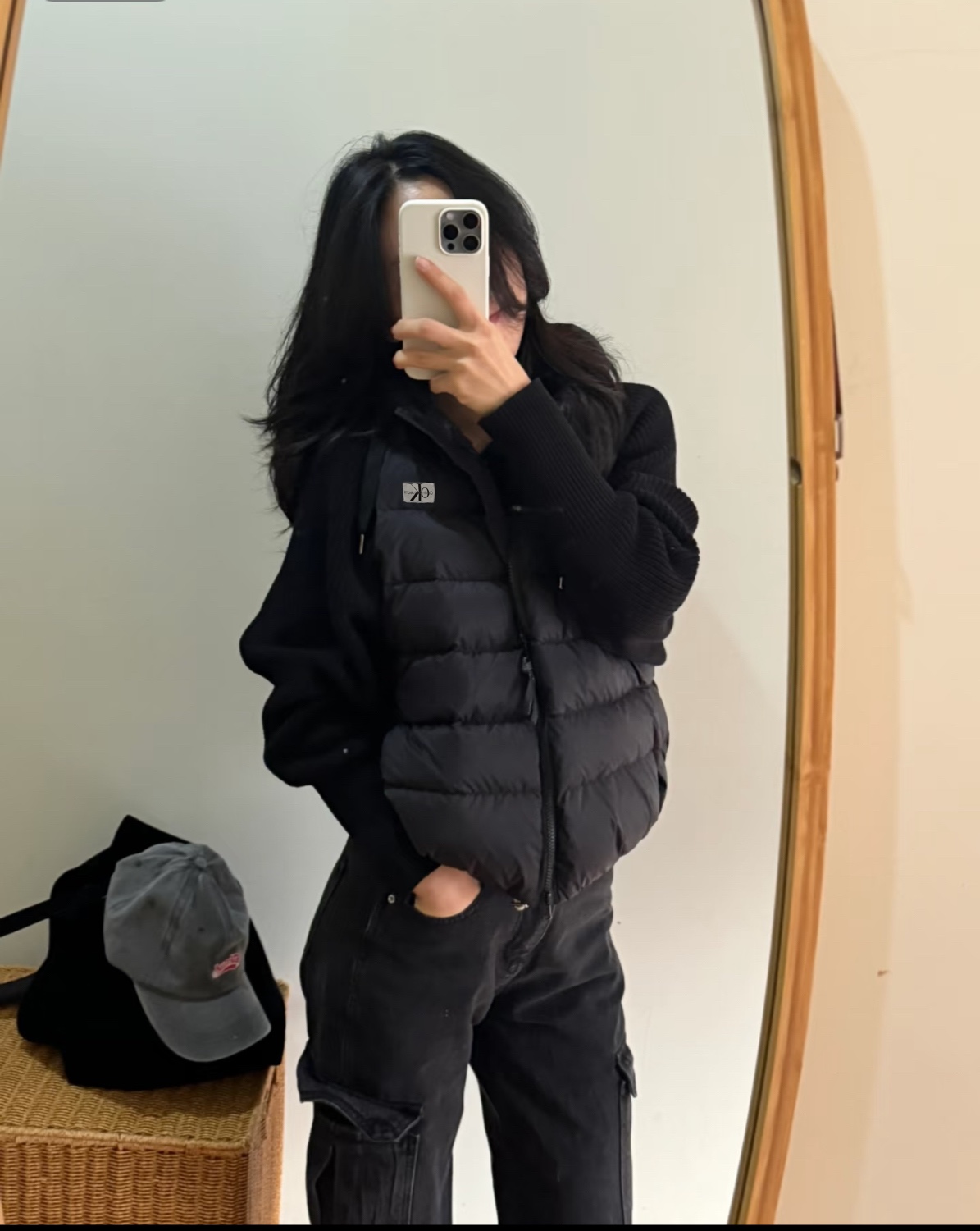 Calvin Klein CK Embroidered Logo Down Cotton Jacket​