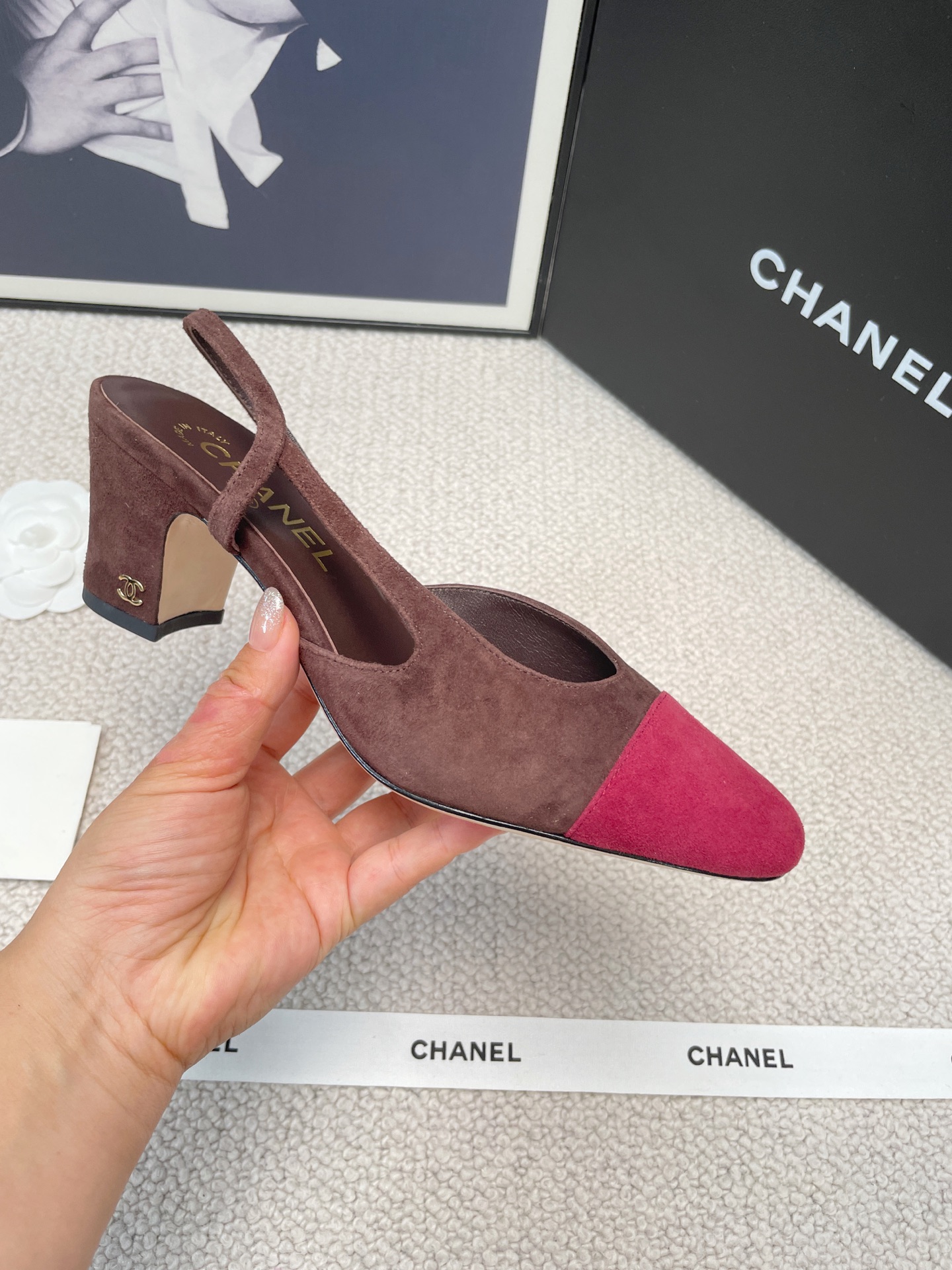 CHANEL Glue-Set Open-Back Sandals Flat / Chunky Heel