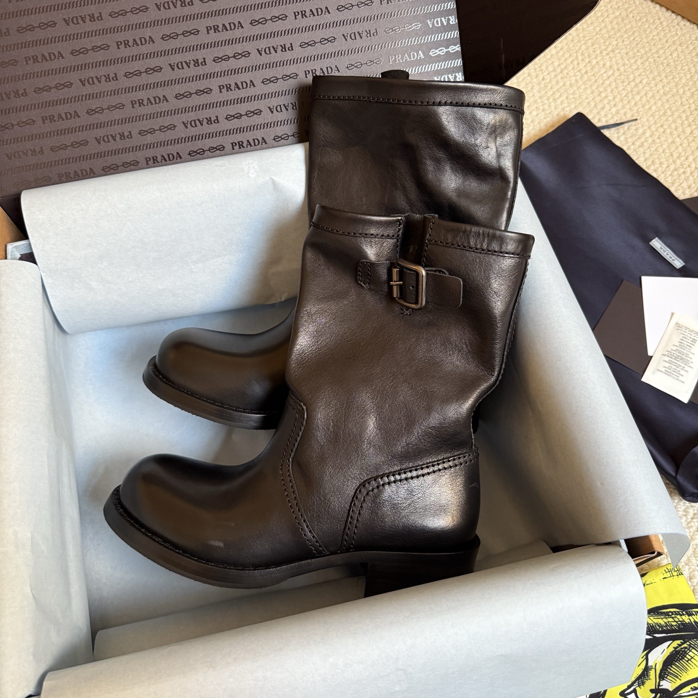 Prada 2025 Spring/Summer Autumn-Winter New Arrival Biker Boots