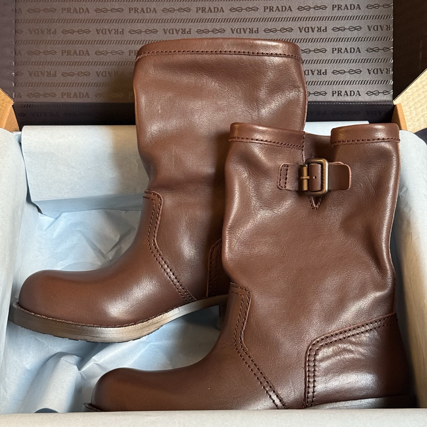 Prada 2025 Spring/Summer Autumn-Winter New Arrival Biker Boots