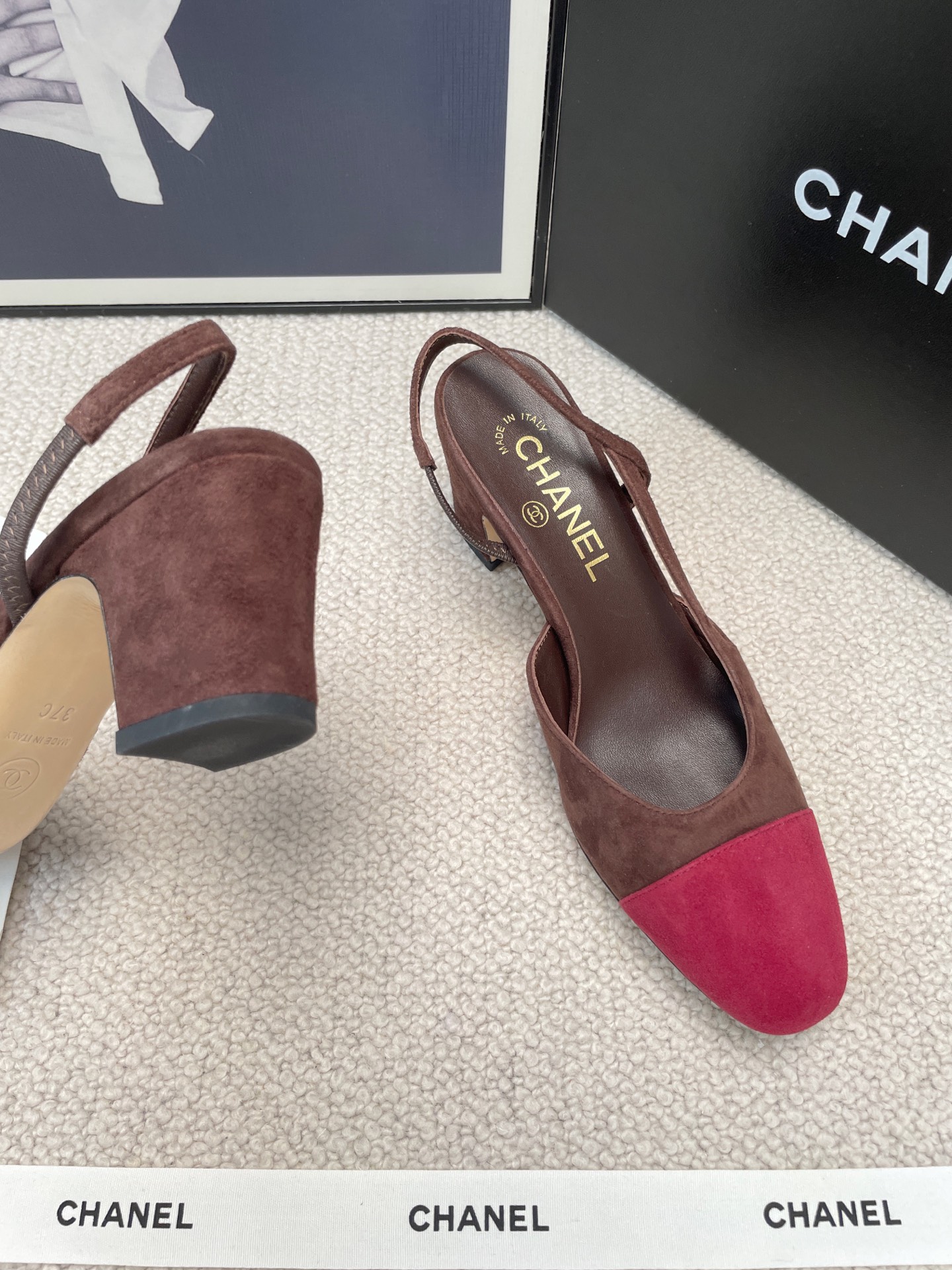 CHANEL Glue-Set Open-Back Sandals Flat / Chunky Heel