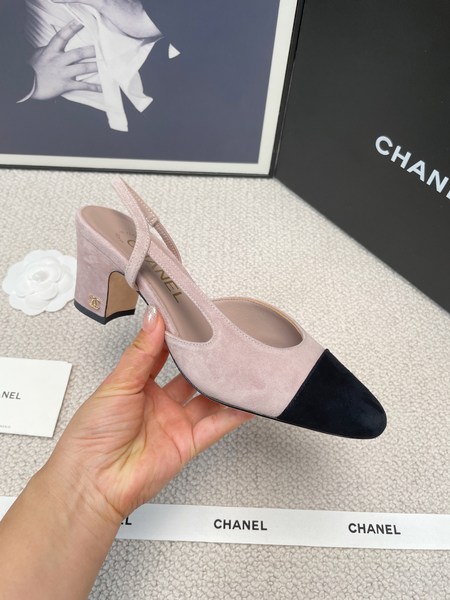 CHANEL Glue-Set Open-Back Sandals Flat / Chunky Heel