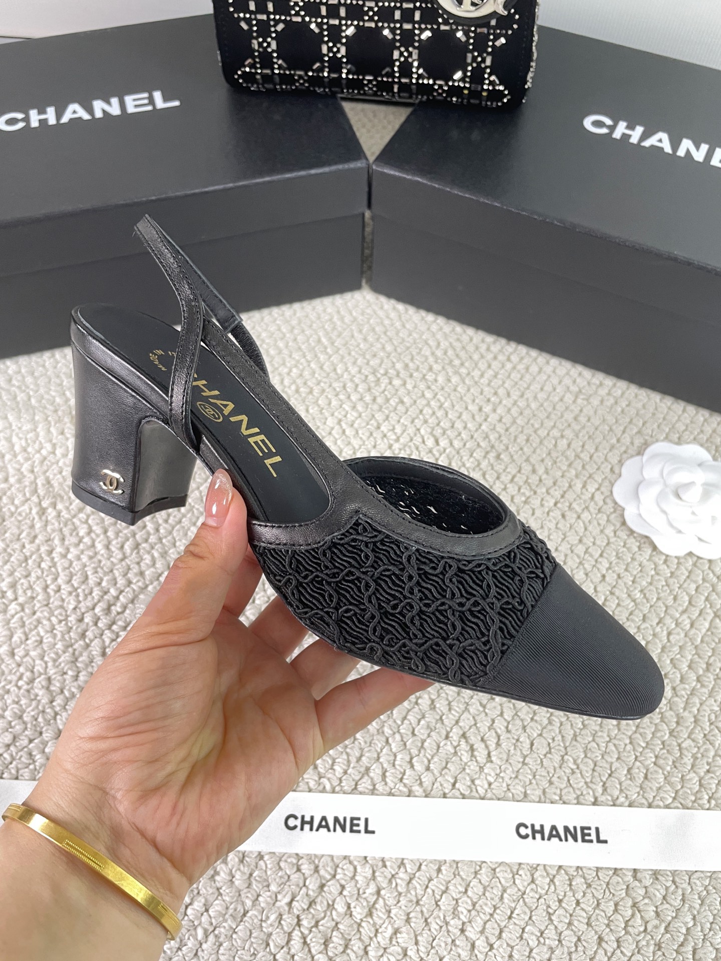 CHANEL Early Spring Woven Mary Jane Single Shoes