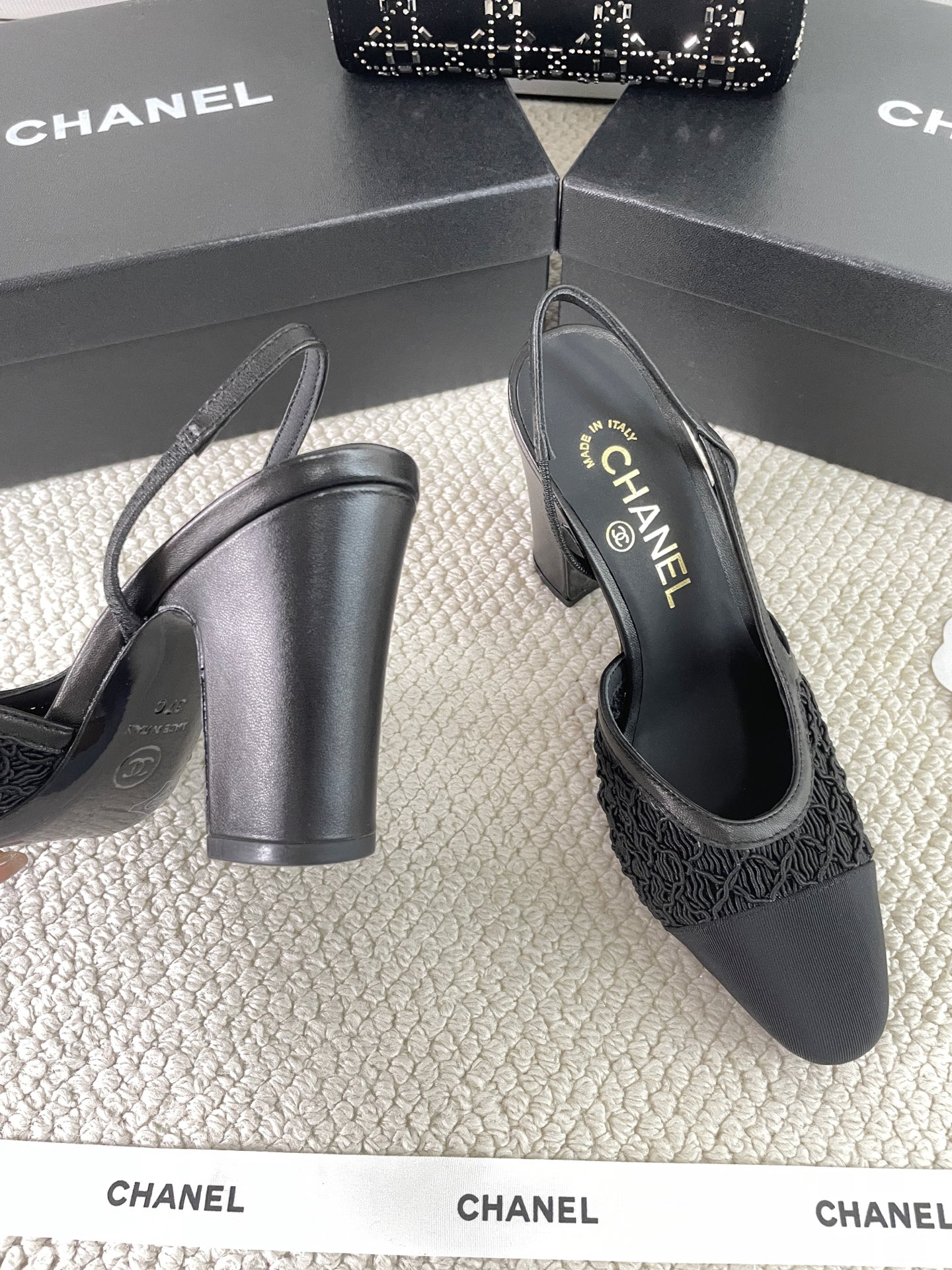 CHANEL 2025 Early Spring Woven Mary Jane Single Shoes