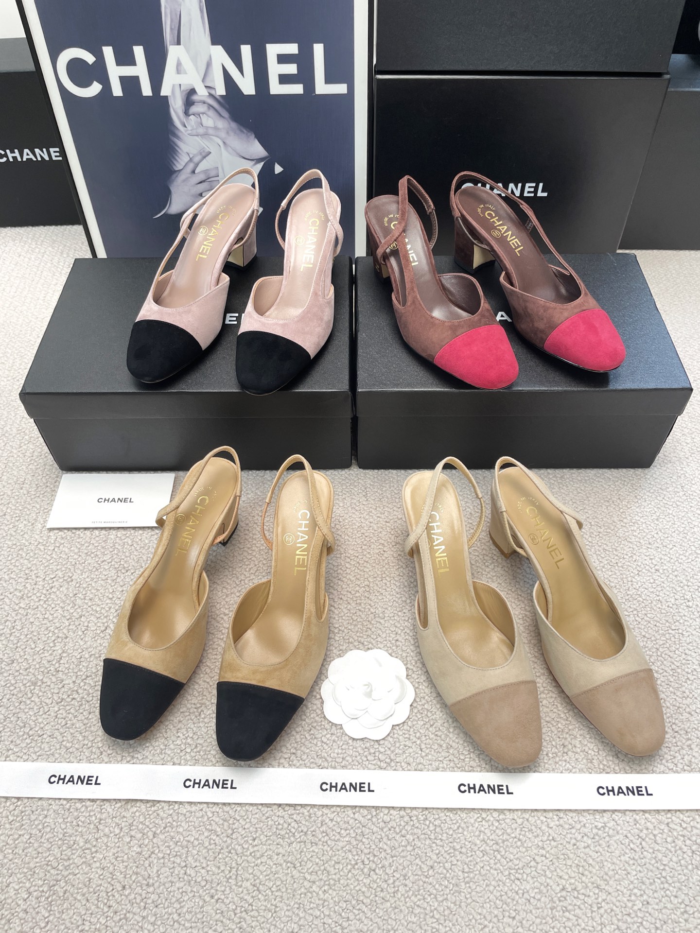 CHANEL Glue-Set Open-Back Sandals Flat / Chunky Heel