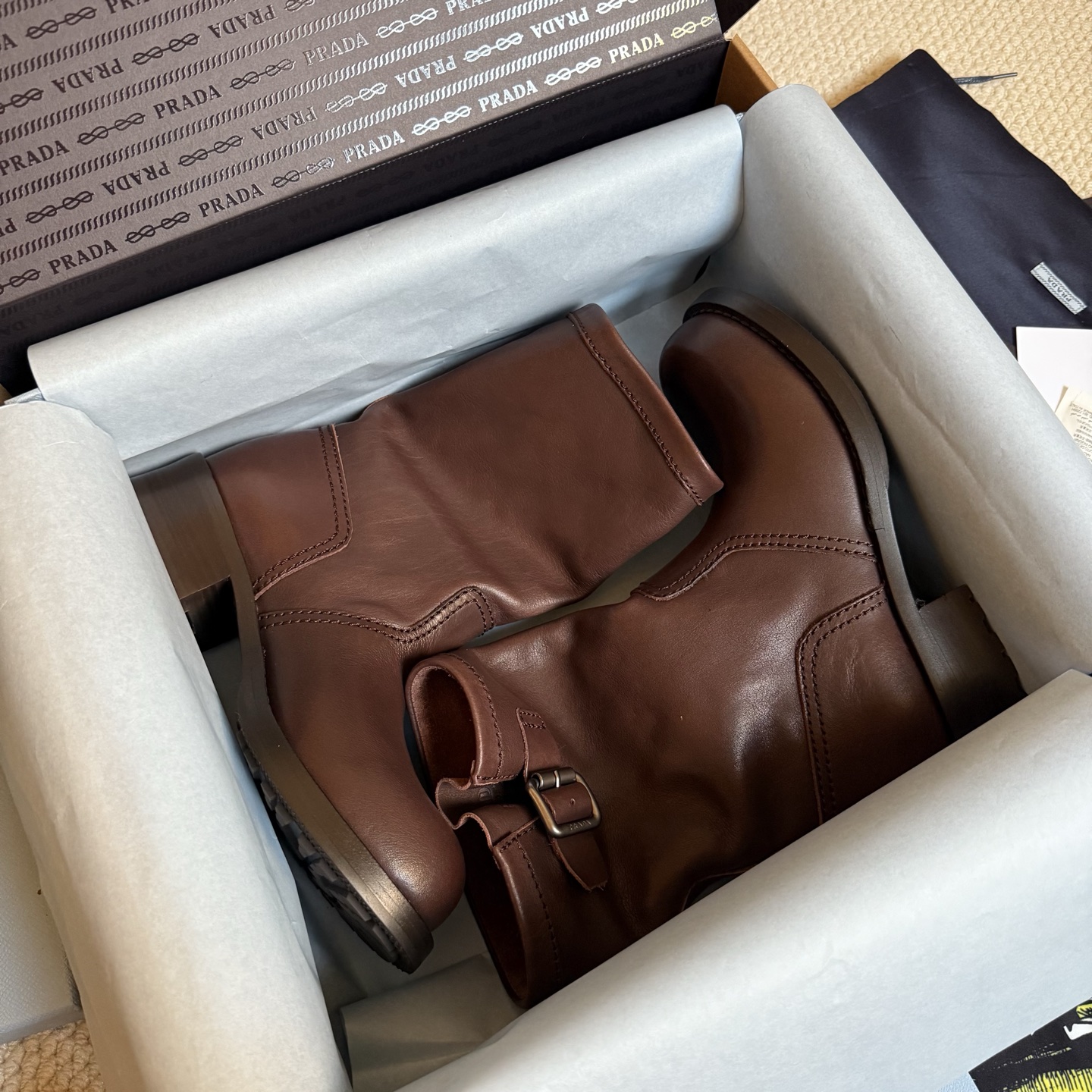 Prada 2025 Spring/Summer Autumn-Winter New Arrival Biker Boots