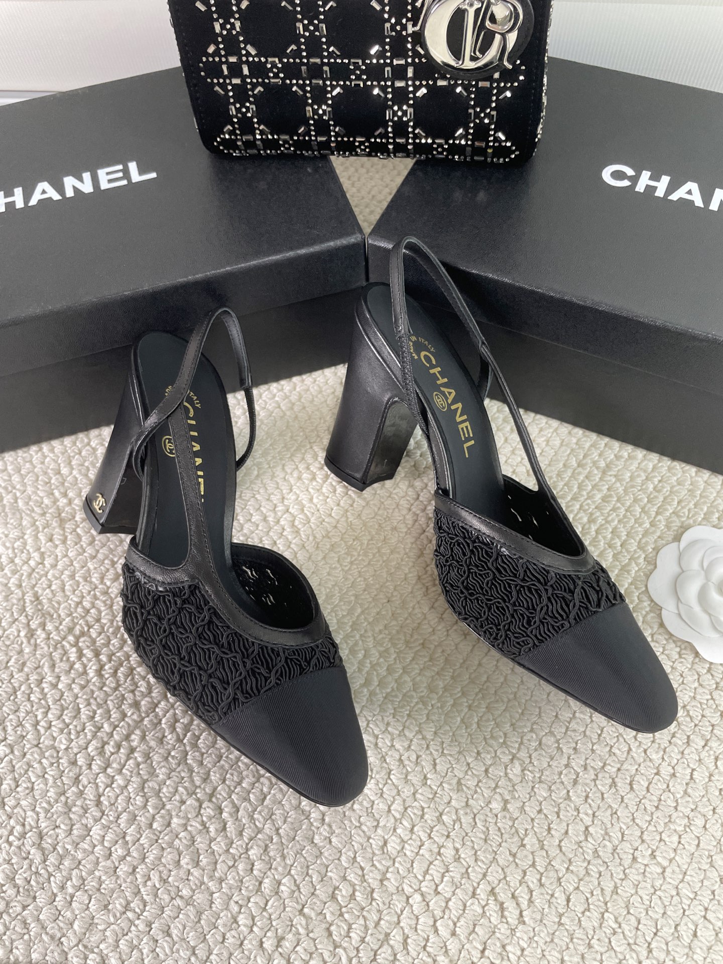 CHANEL 2025 Early Spring Woven Mary Jane Single Shoes