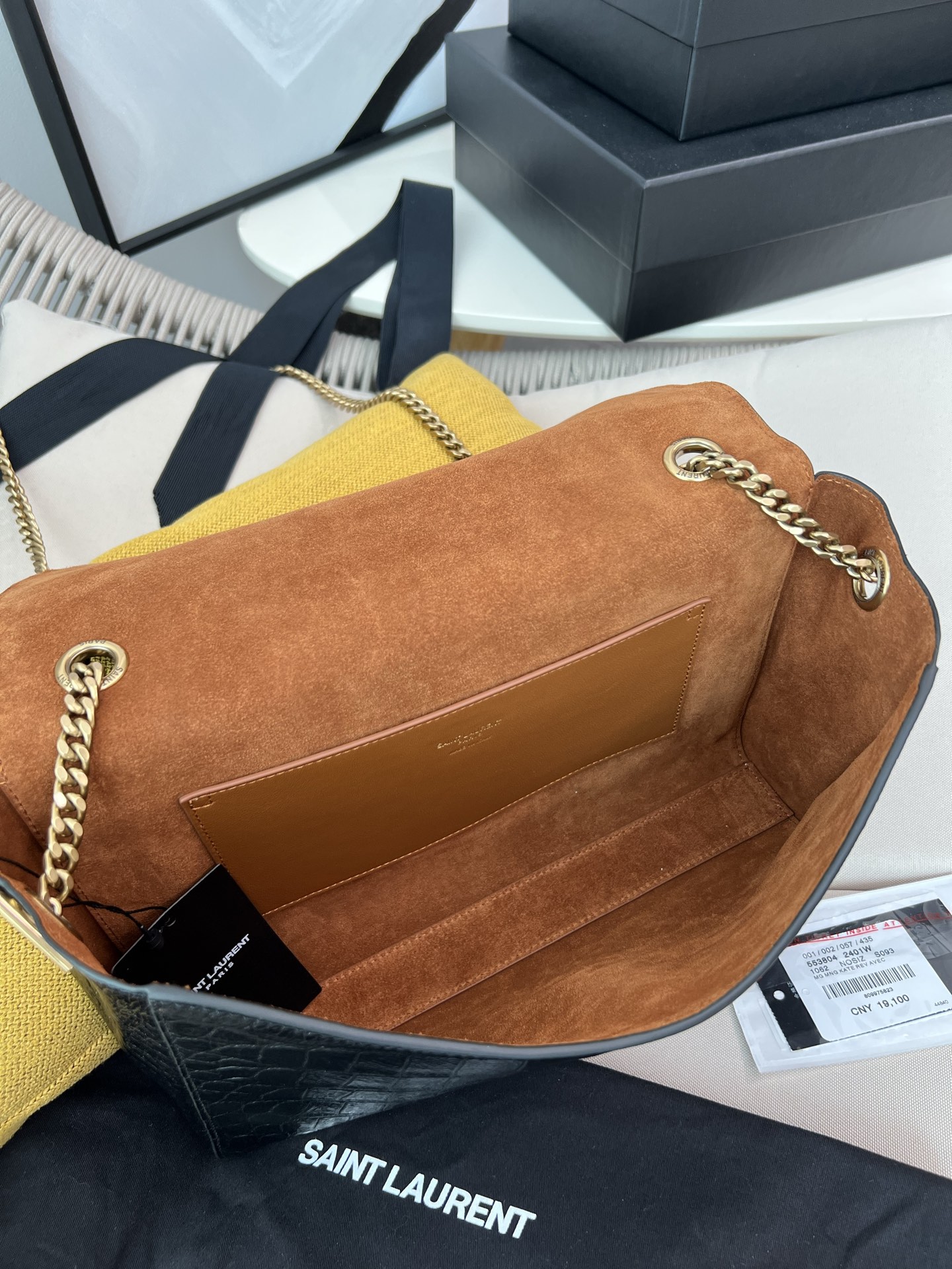 Kata Black Crocodile Pattern Double-Sided Bag